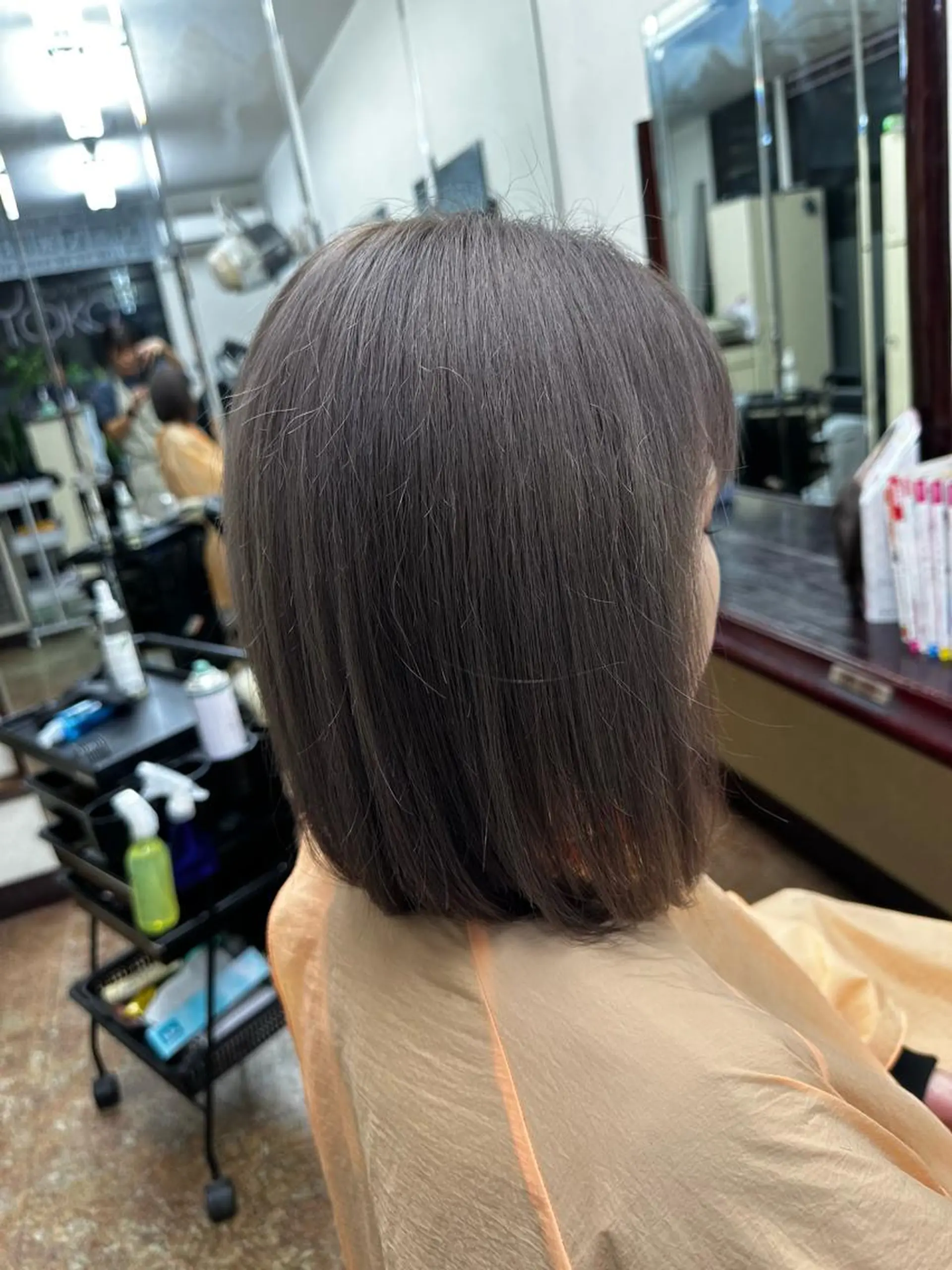 ミディアム カラー アッシュ オレンジ 後藤 弓佳のヘアスタイル