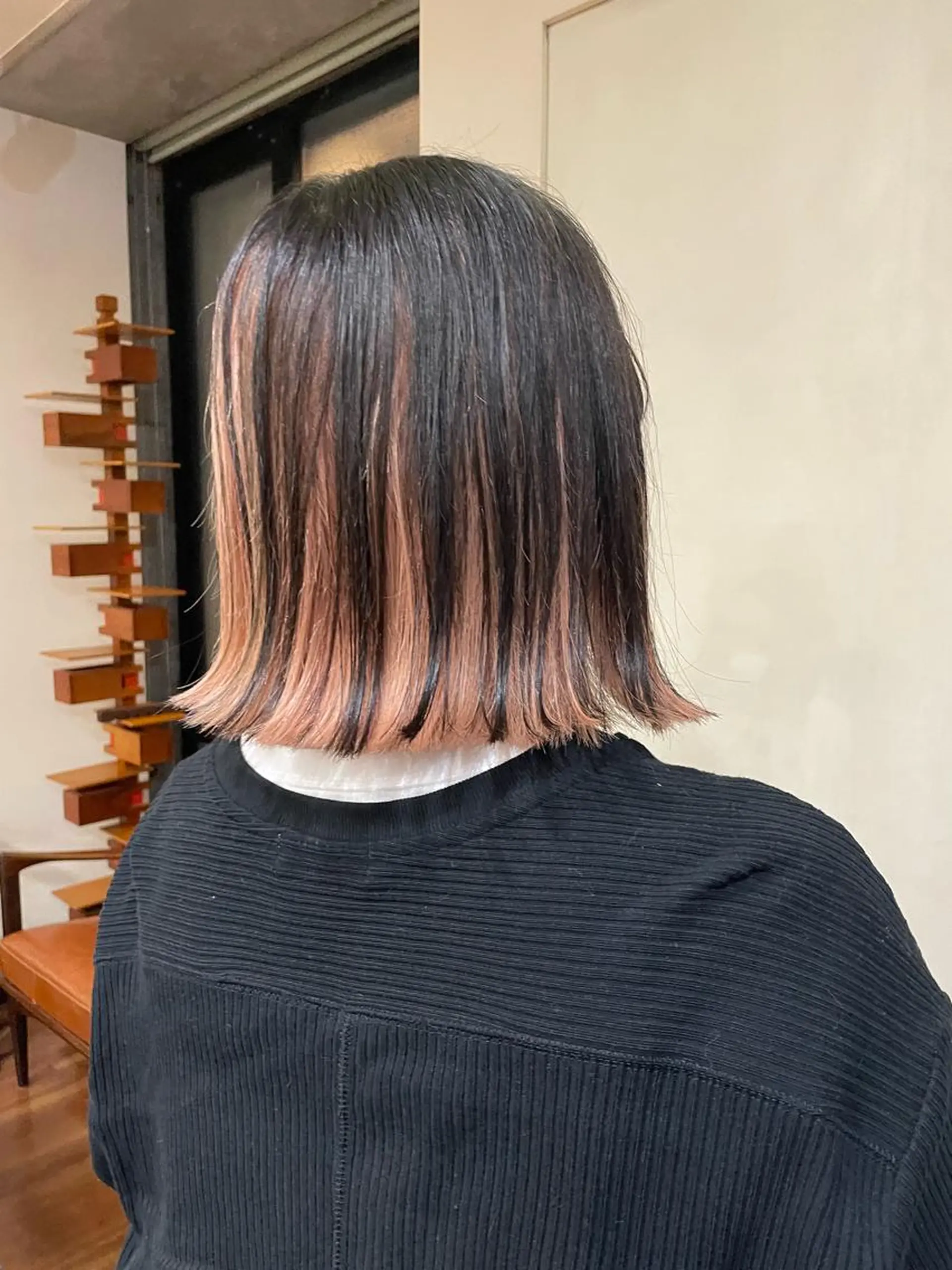 ミディアム 切りっぱなしボブ ボブ ミニボブ/カット モデル/渋谷/ 宍戸のヘアスタイル