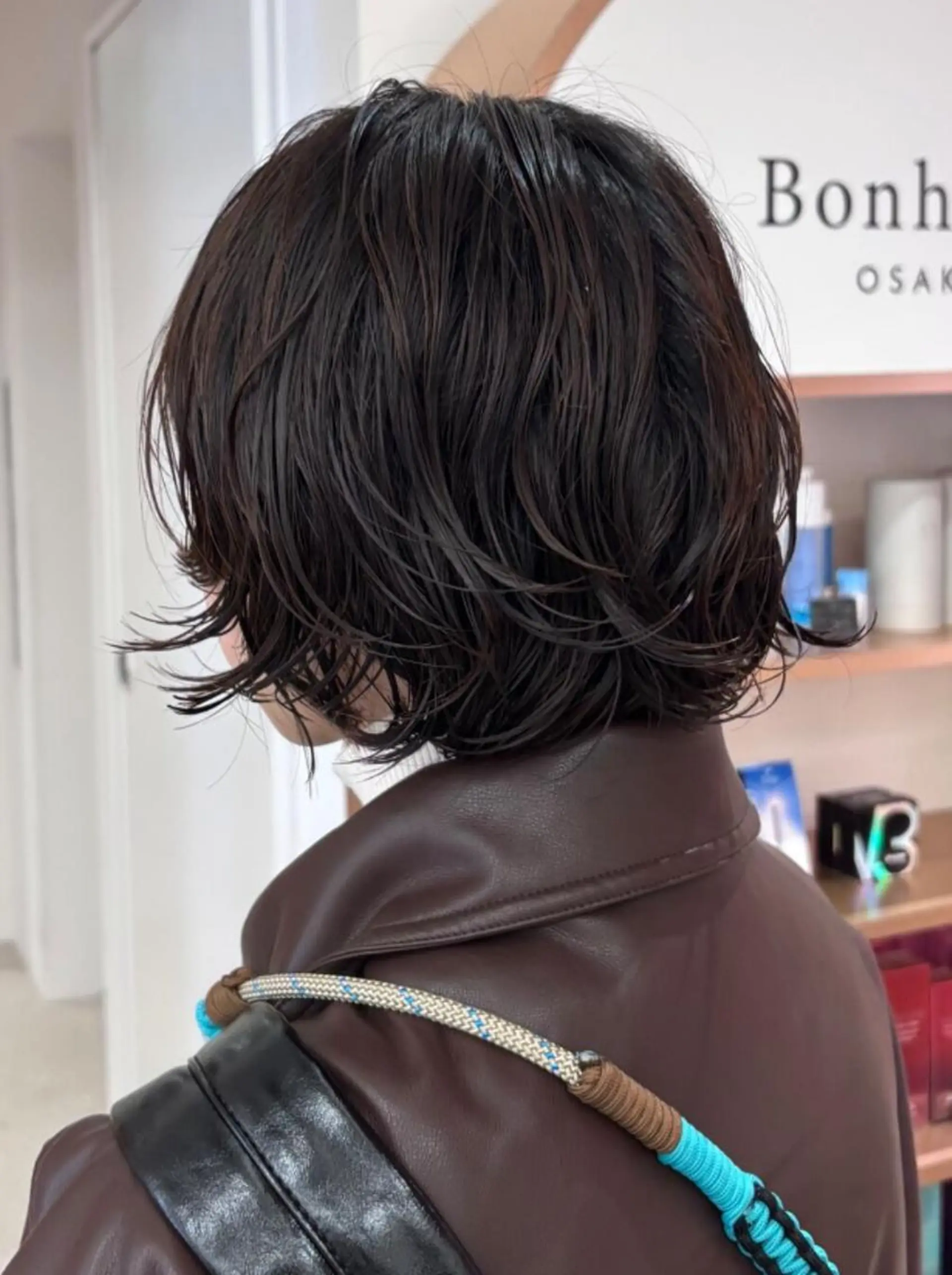 ミディアム パーマ ミディアムパーマ ボブ レイヤーカット 西宮北口/みなみのヘアスタイル