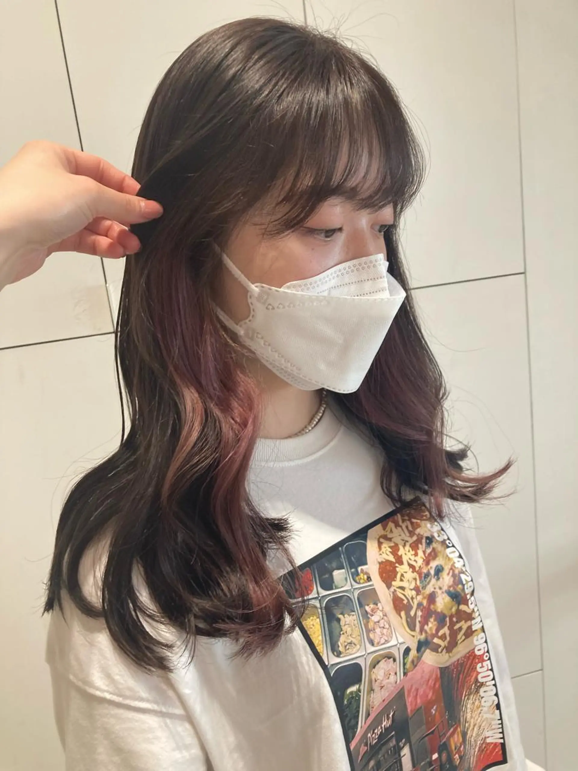 セミロング カラー ブラウンカラー ピンクカラー ピンクブラウン ヘアカラー 透明感カラー🫧 nanohaのヘアスタイル