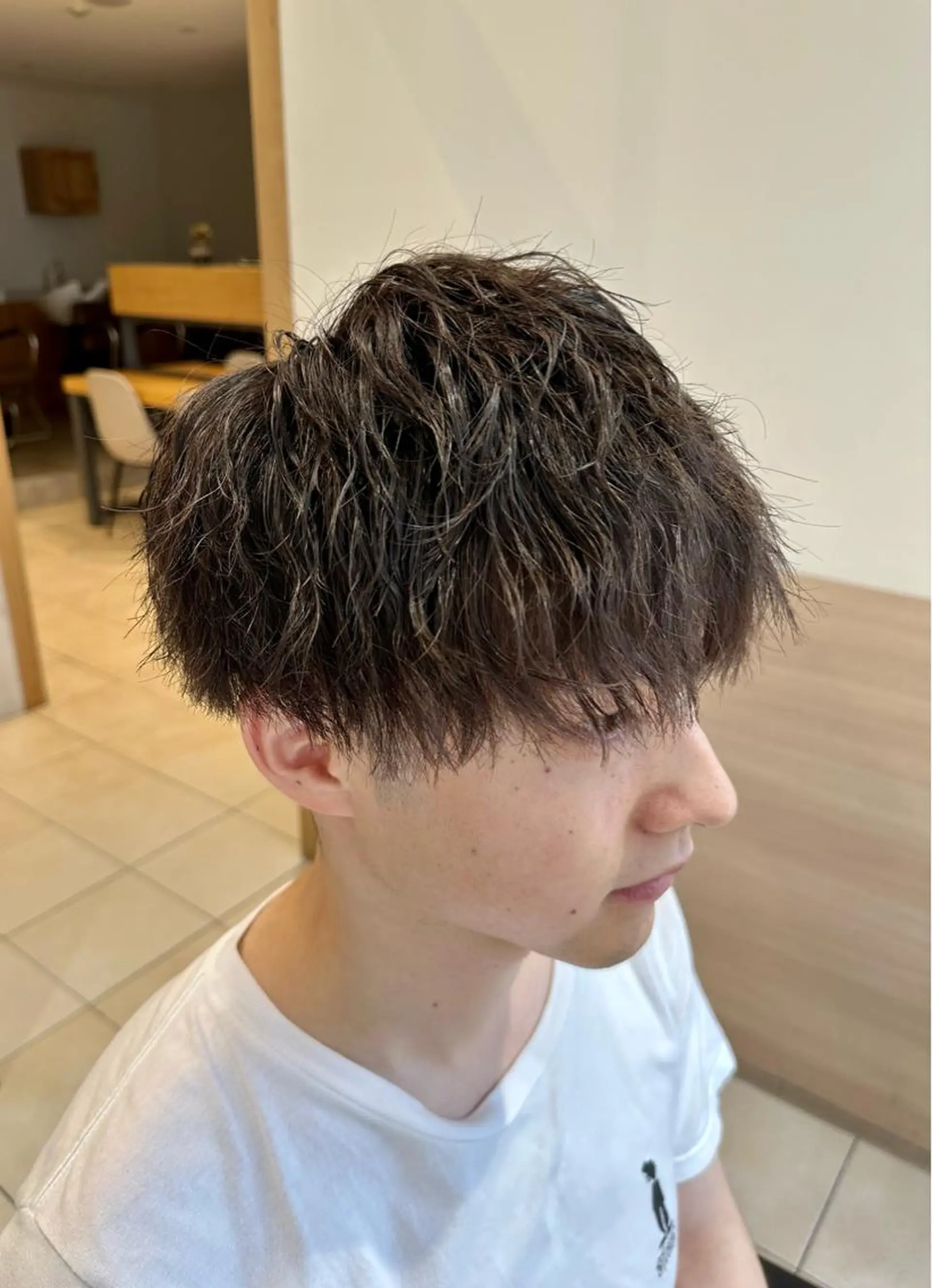 ショート メンズ Geniee horie所属・ともや 髪質改善縮毛矯正のヘアスタイル