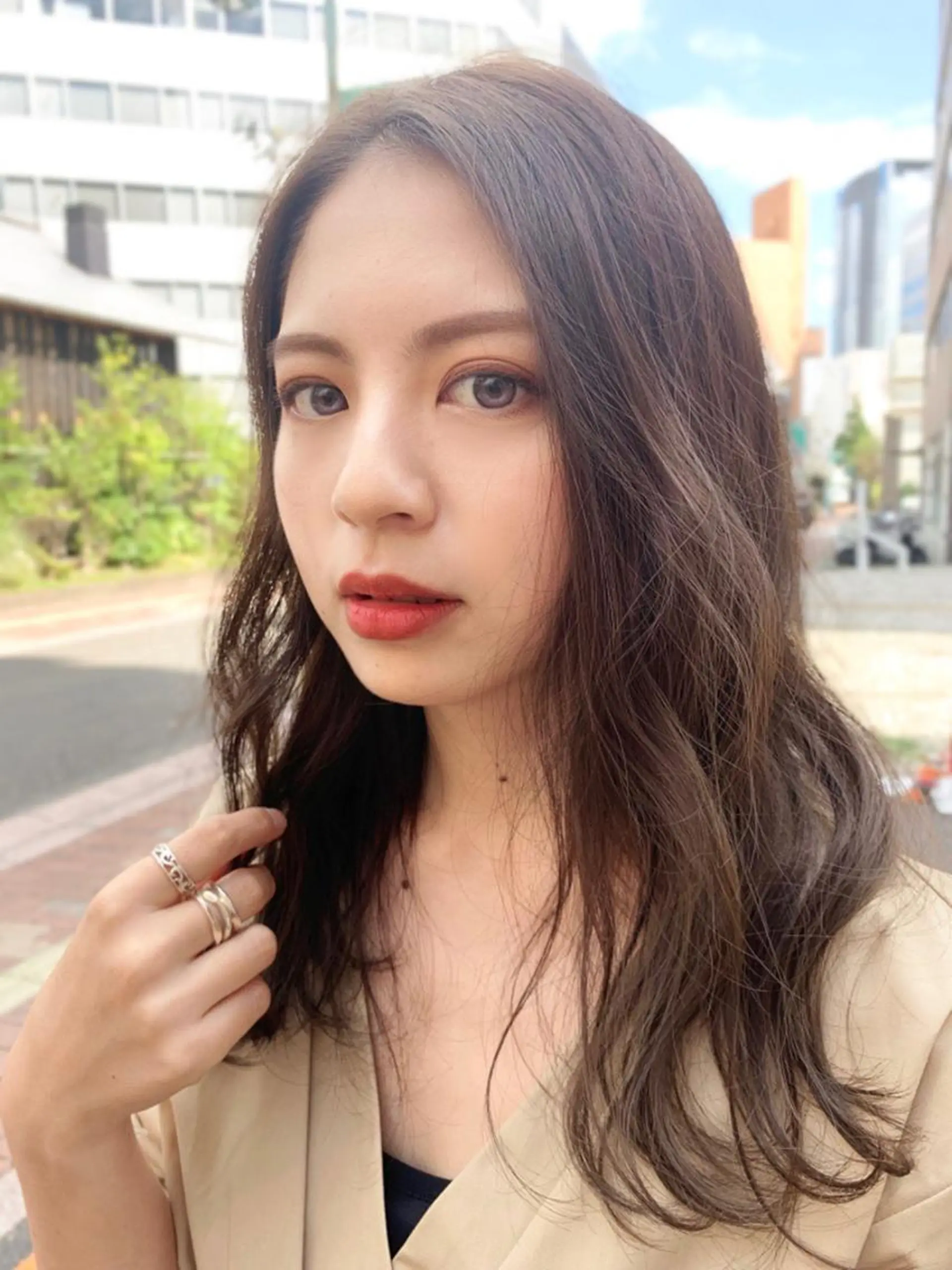 セミロング カラー パーマ 🇺🇸✂️🍟 こんあゆみのヘアスタイル