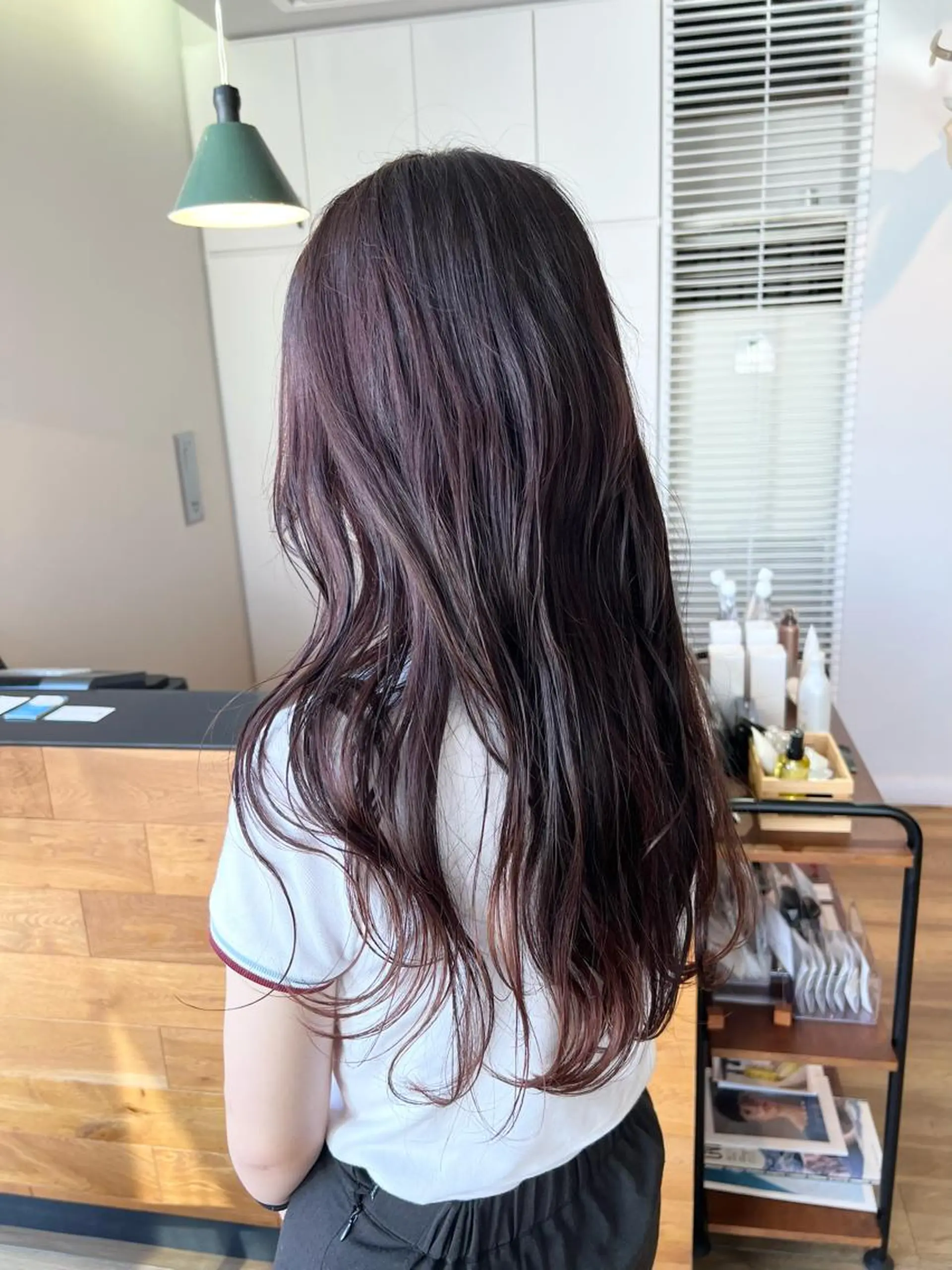 ロング カラー ブラウンカラー ピンクカラー ピンクブラウン カット ヘアカラー 堀 望美のヘアスタイル