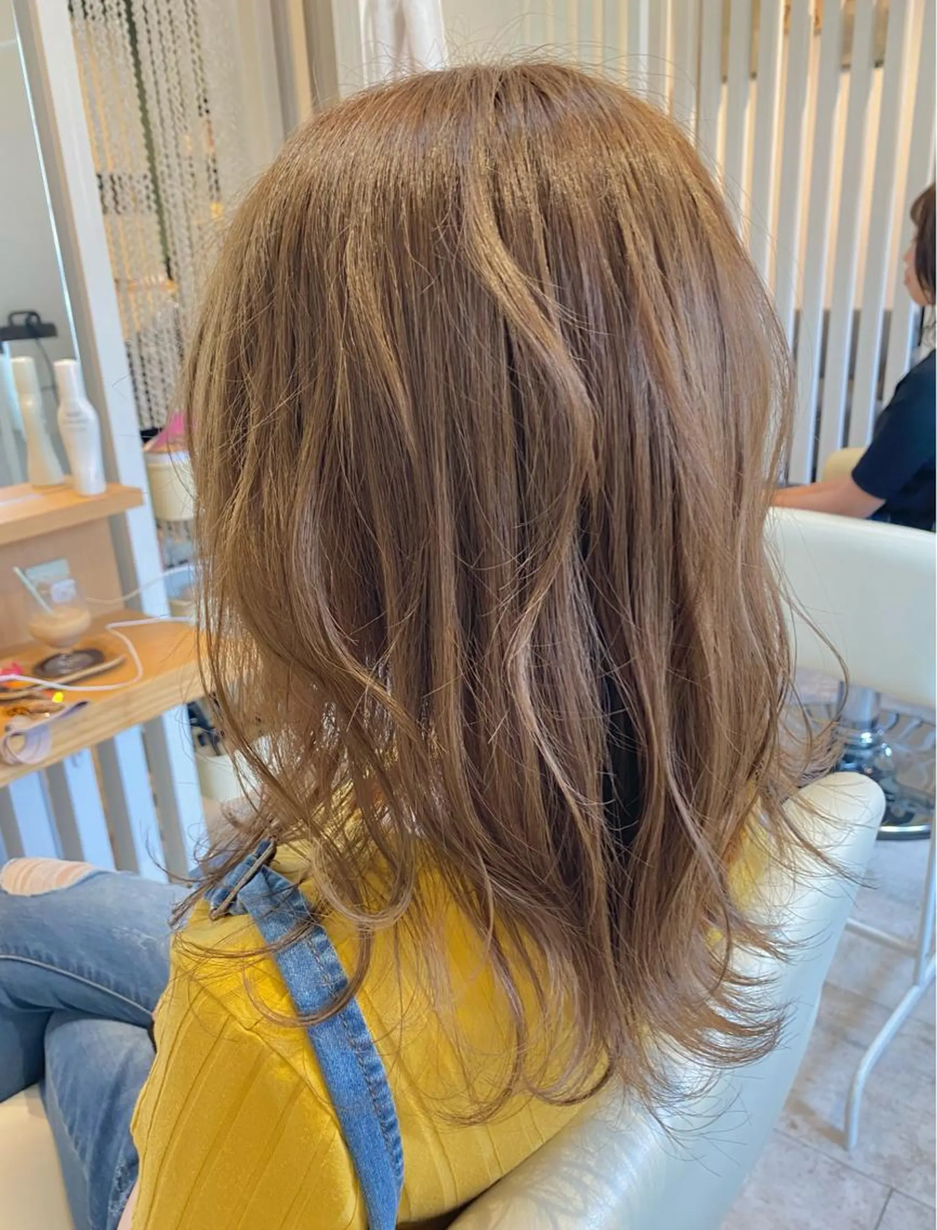 セミロング カラー ブリーチ ケアブリーチ 透明感カラー ダブルカラー イヤリングカラー ブリーチなしWカラー /酸性ストレート河本のヘアスタイル