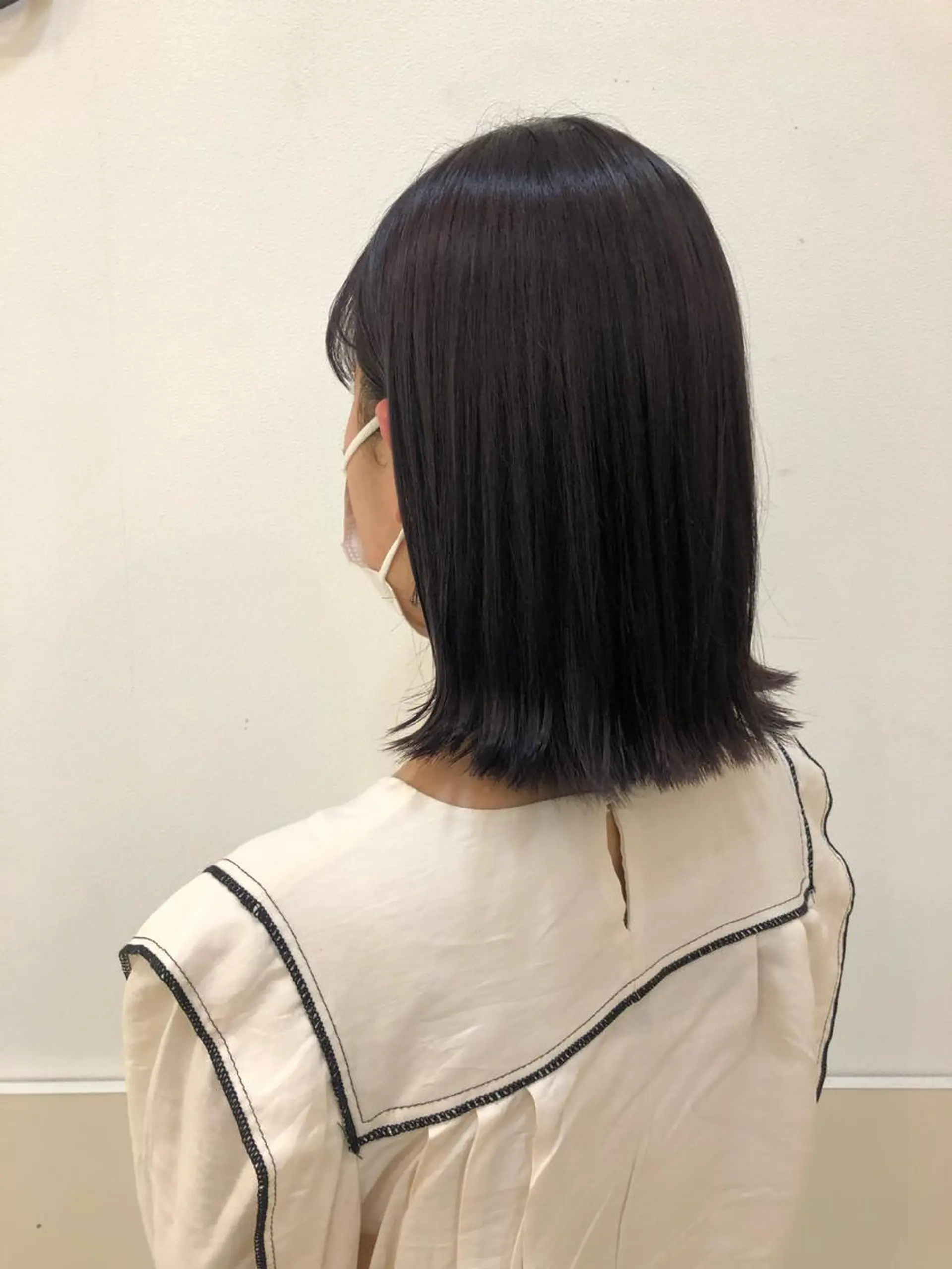 ミディアム カット トリートメント 内田温子大人女性 ハイライト、ボブのヘアスタイル