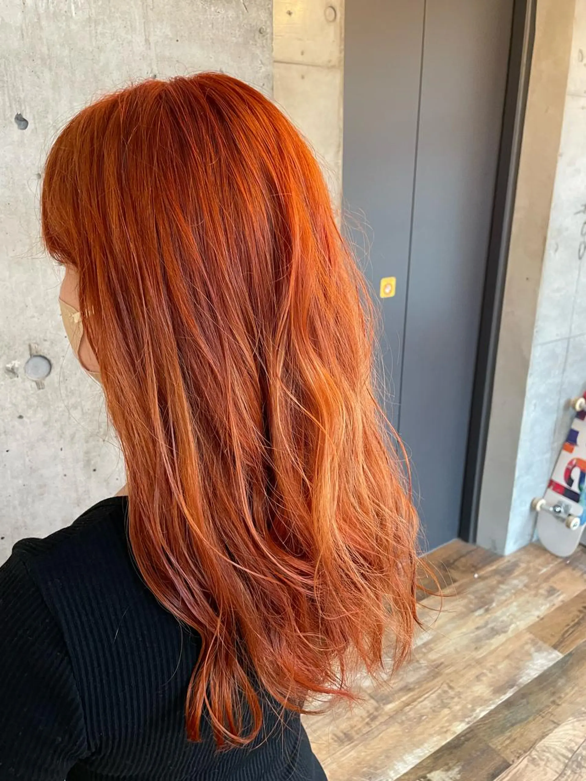 ロング カラー ヘアアレンジ ブリーチ オレンジ オレンジピンク ヘアカラー トリートメント ヘアセット レイヤー/髪質改善/ 北 啓吾のヘアスタイル