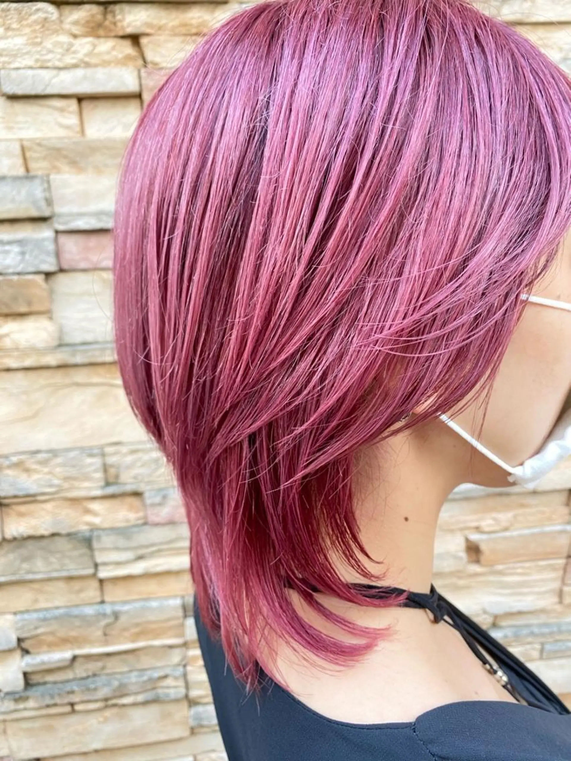 カラー ショート ブリーチ ケアブリーチ ピンクカラー ウルフカット 東中野🥇美容室 FLOW東中野店のヘアスタイル