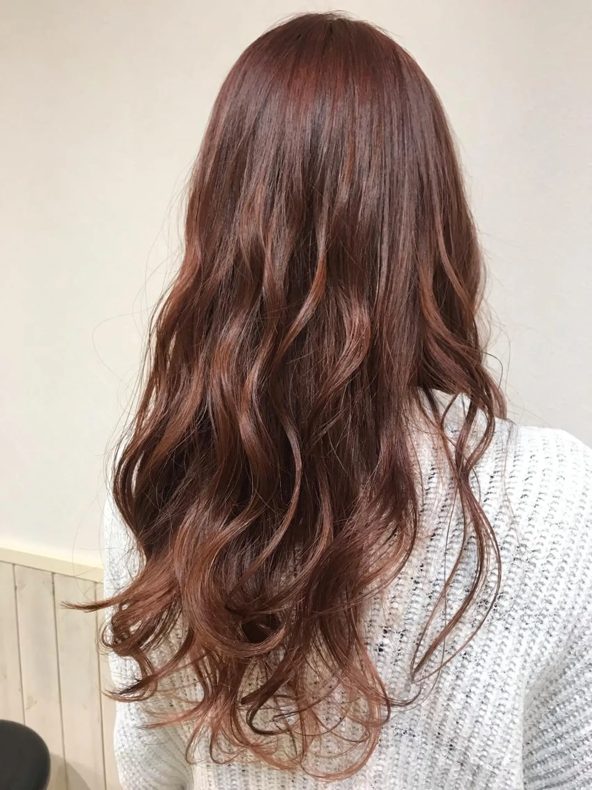 ロング カラー ブラウンカラー ピンクカラー ピンクブラウン 松島 涼花のヘアスタイル