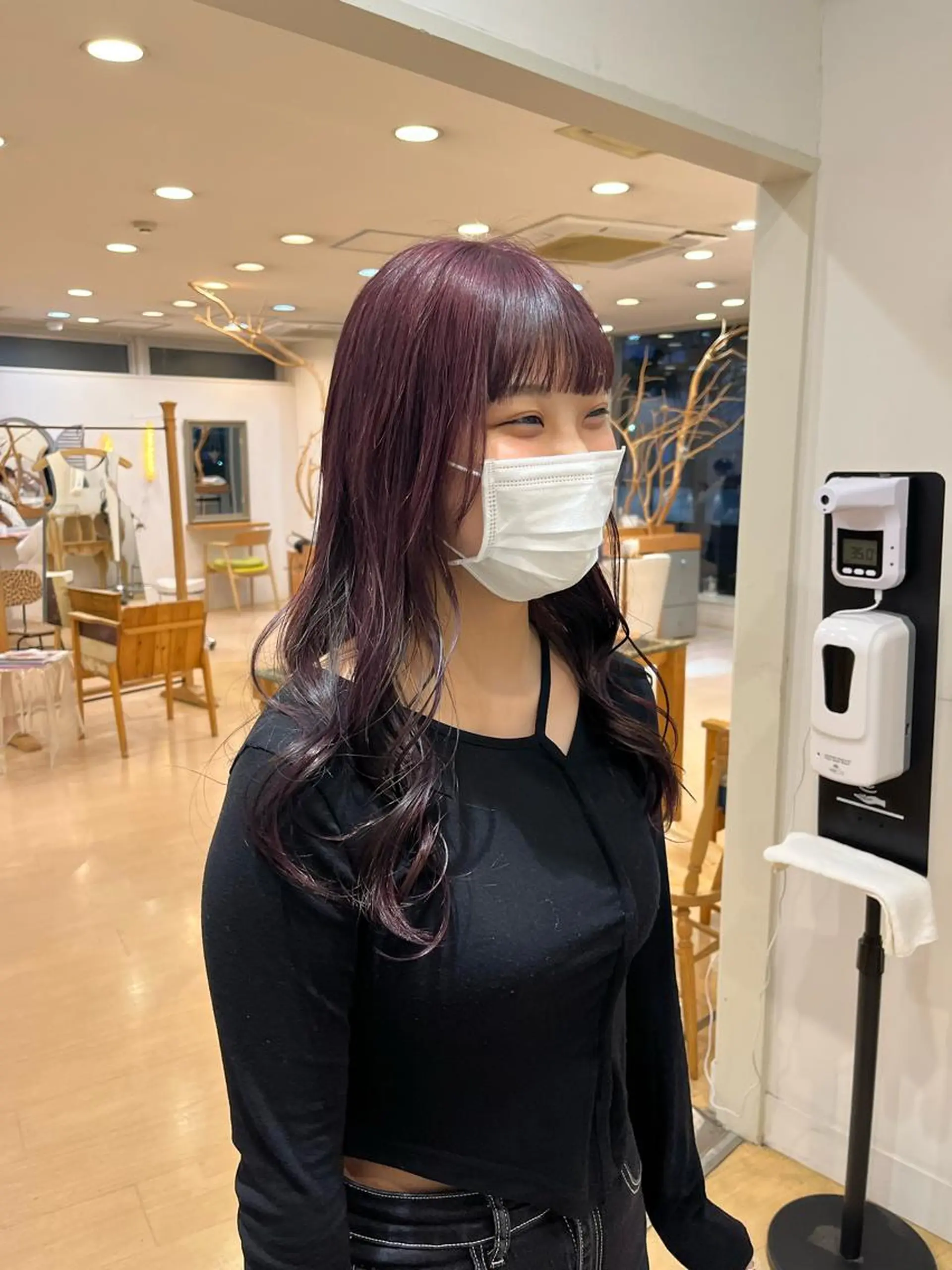 ロング カラー ボルドーカラー ヘアカラー トリートメント 💠つたふうか/ 韓国/メンズヘア💠のヘアスタイル