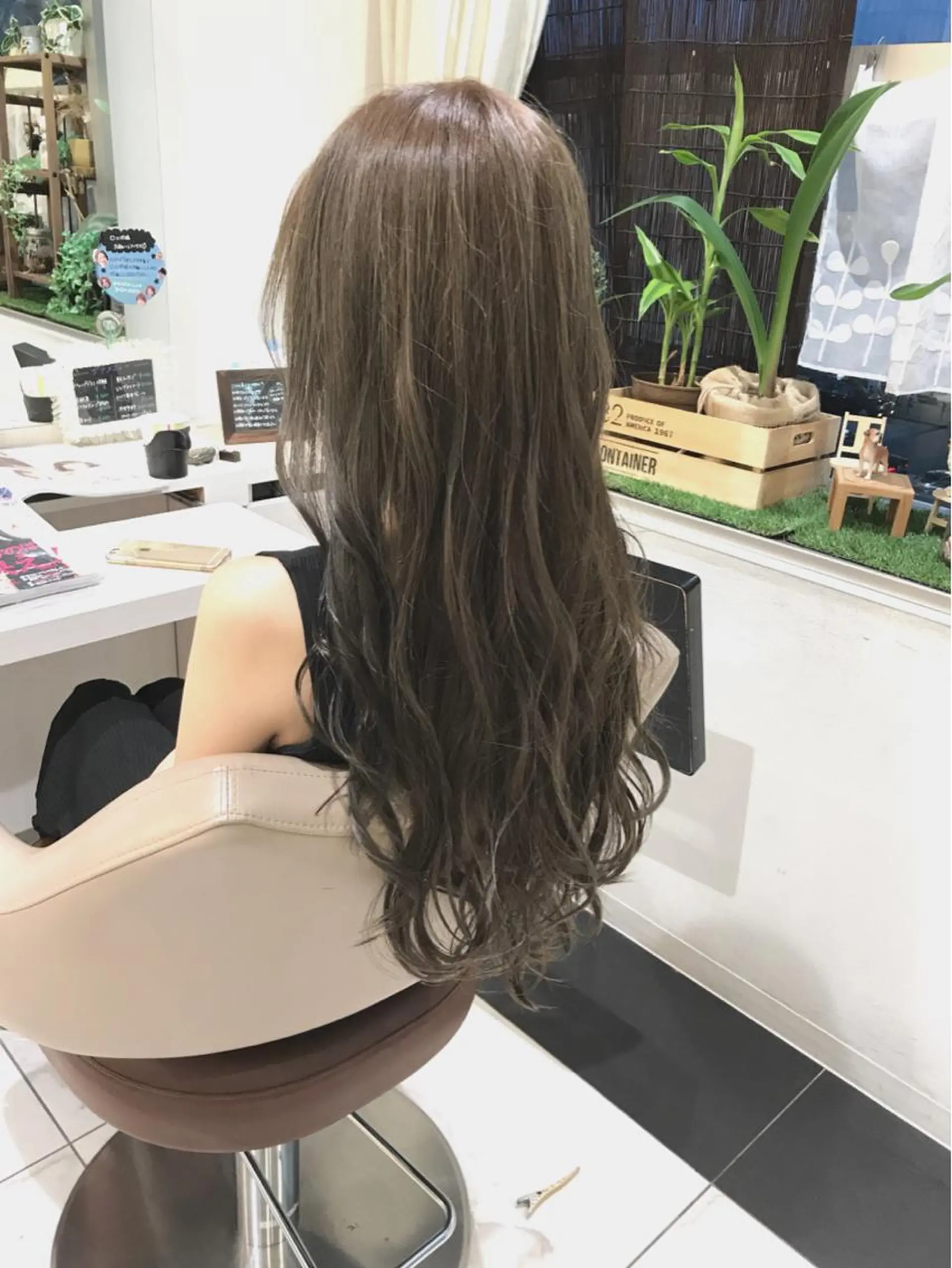 ロング カラー 透明感カラー グレージュ ハイライトカラー イルミナカラー ハイライト 山崎俊輔/髪質改善 /バレイヤージュのヘアスタイル