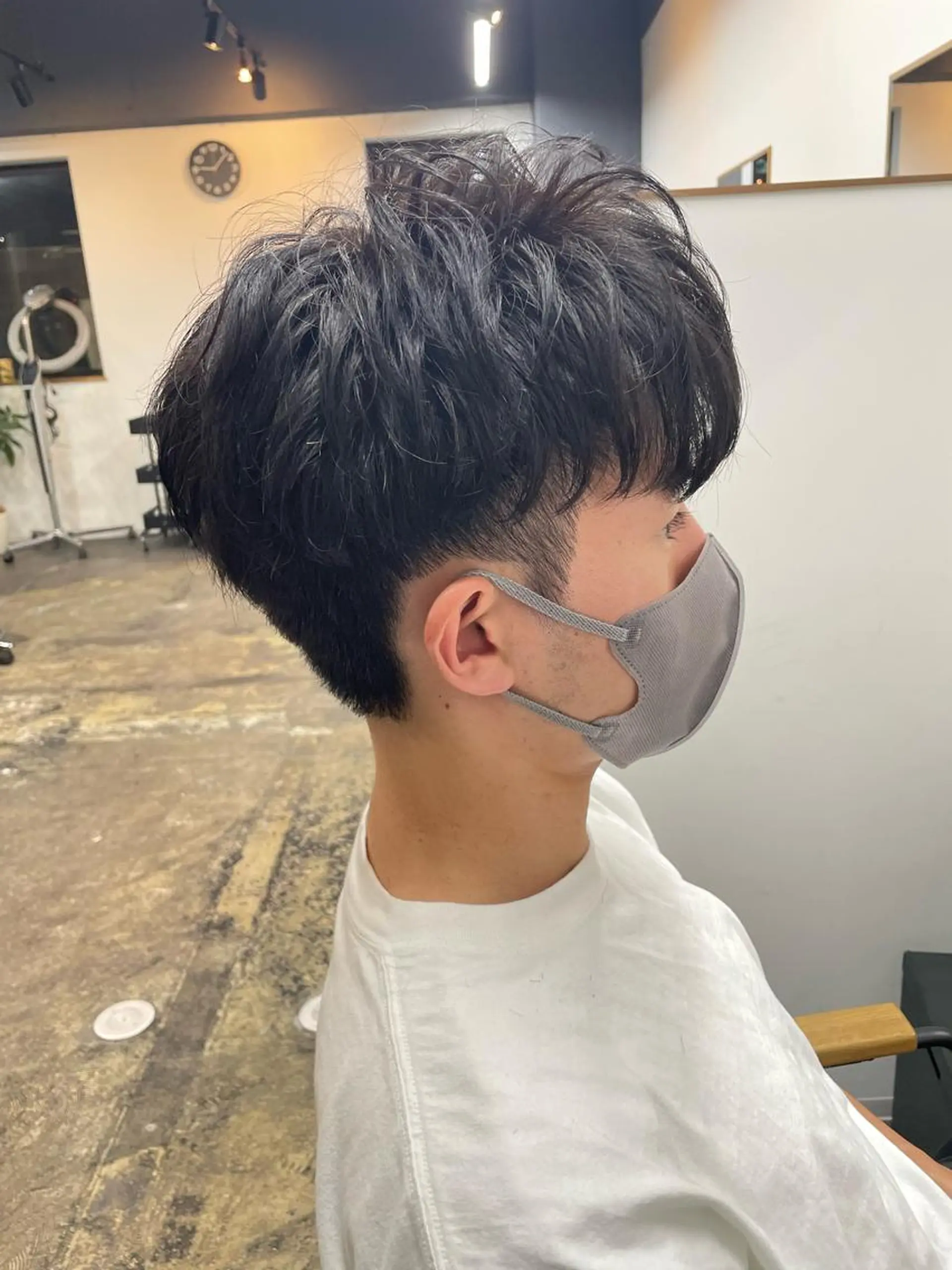 パーマ メンズ カット ヘッドスパ ミルクティー× グレージュMOMOのヘアスタイル