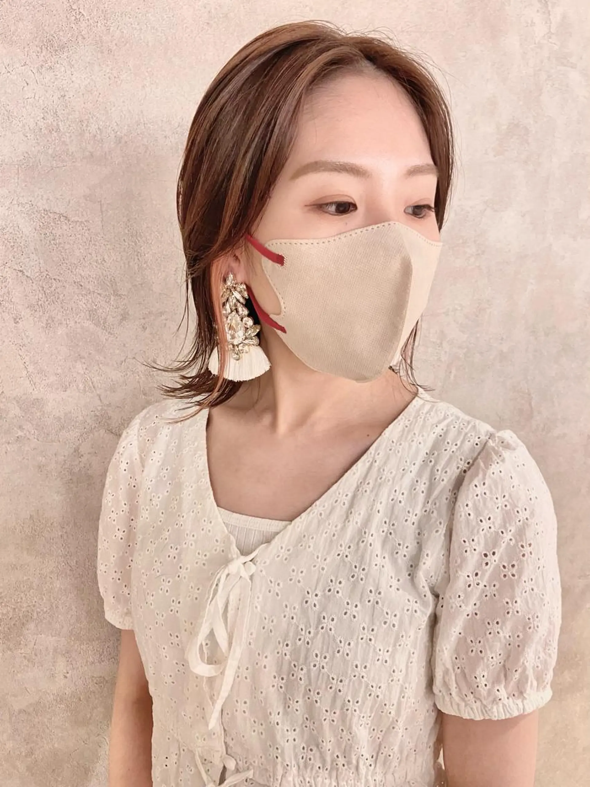 ミディアム カラー イヤリングカラー くびれヘア gotoday shiare salon渋谷モディ店所属・大人ヘア/ショート/ ボブ/レイヤーのヘアスタイル