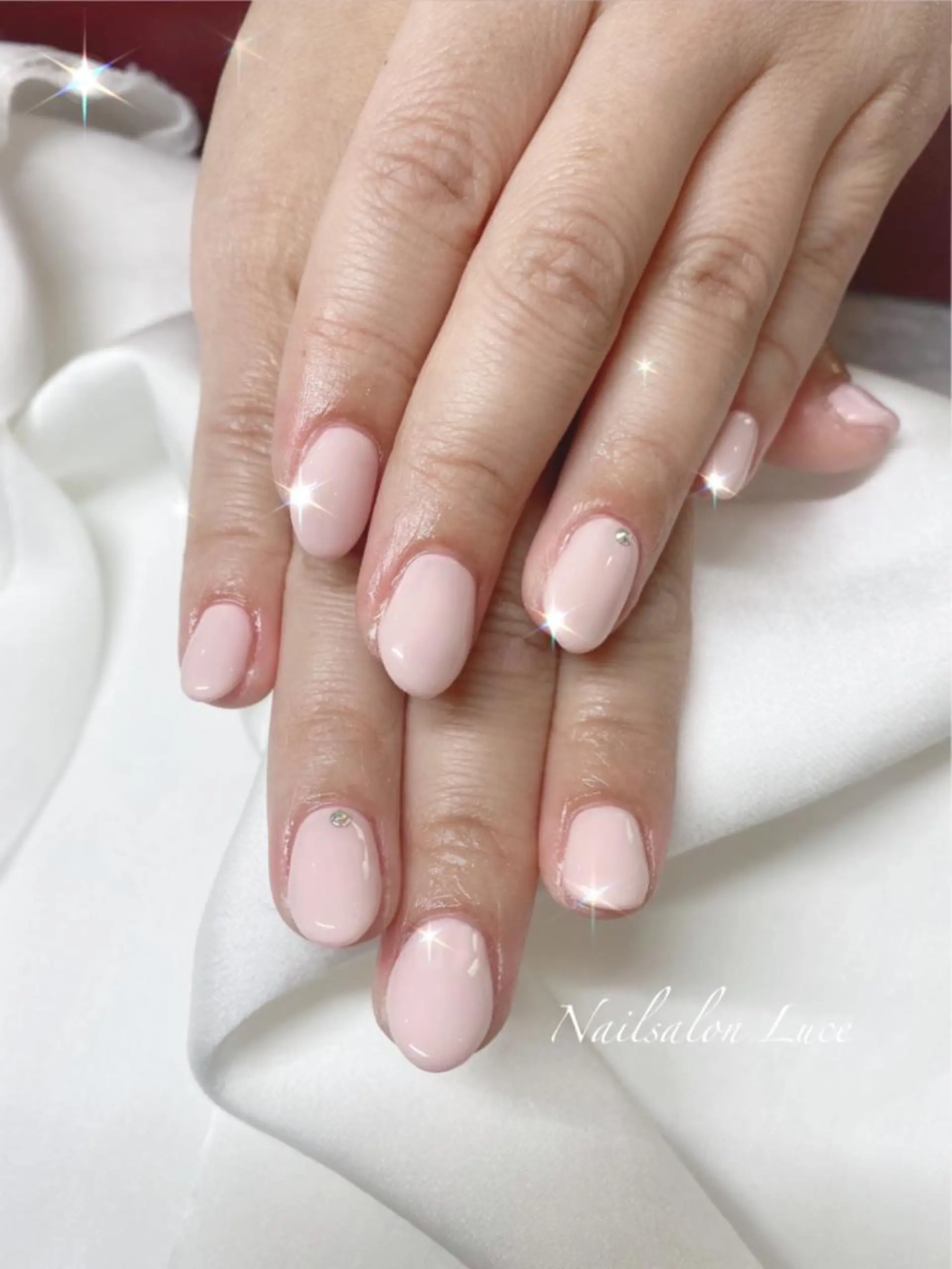 ネイル ワンカラーネイル ピンク ピンクベージュ ネイル& 脱毛サロン　Lのマツエク・マツパデザイン