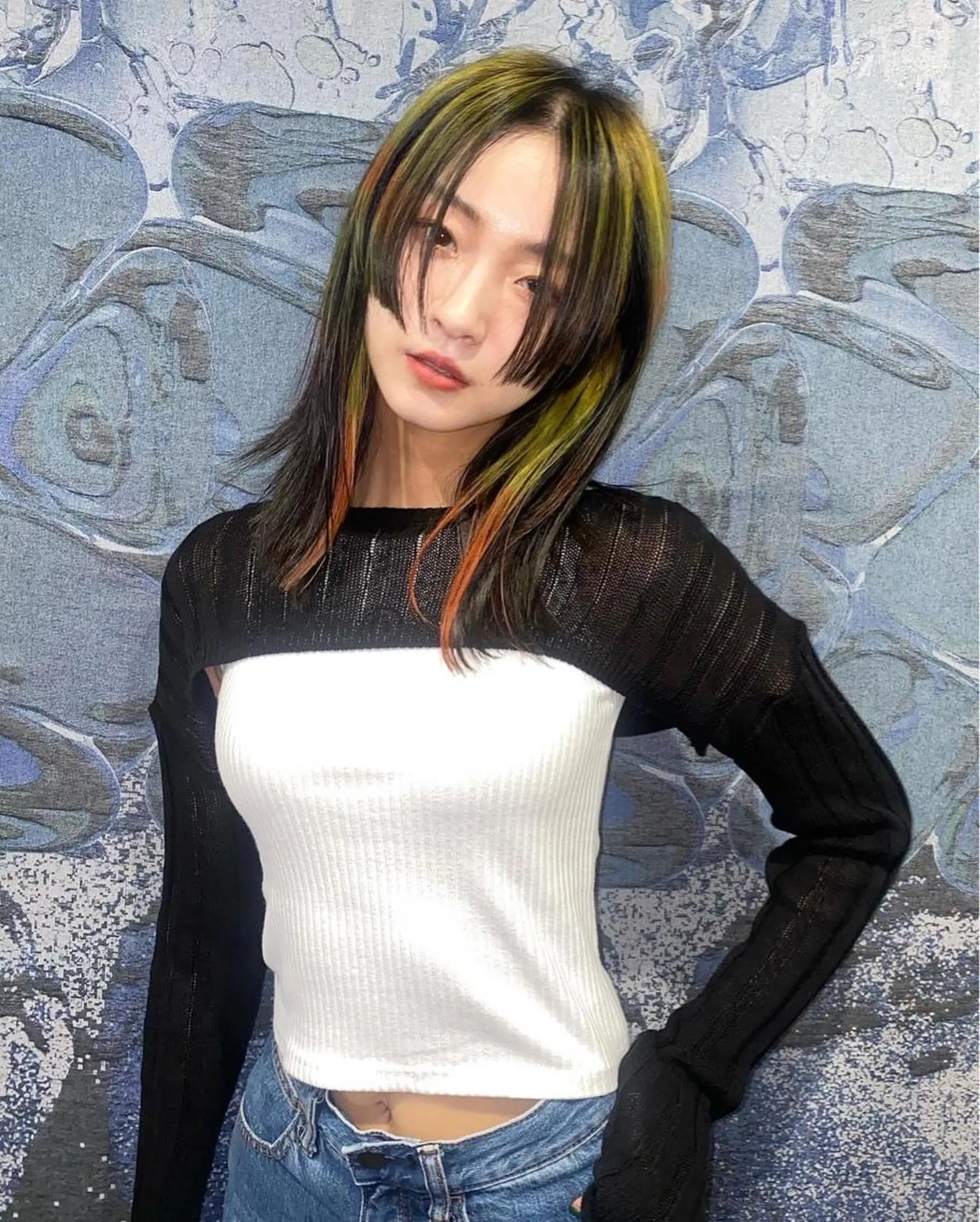 ミディアム カラー ヘアアレンジ デザインカラー GIVET (ジヴェ)所属・撮影モデル募集 🦋soemikaのヘアスタイル