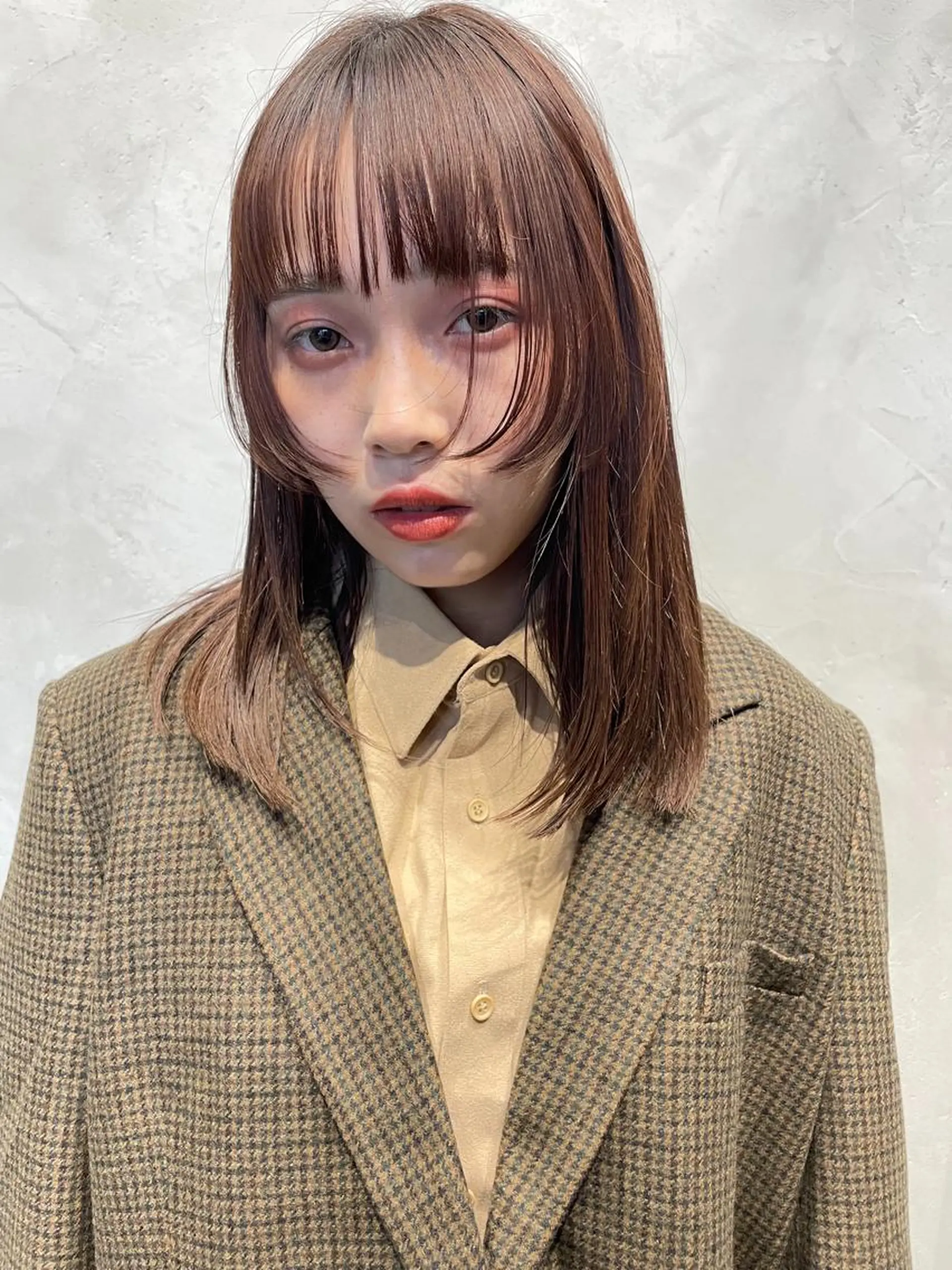 セミロング カラー ヘアアレンジ 透明感color 🥣suzunaのヘアスタイル