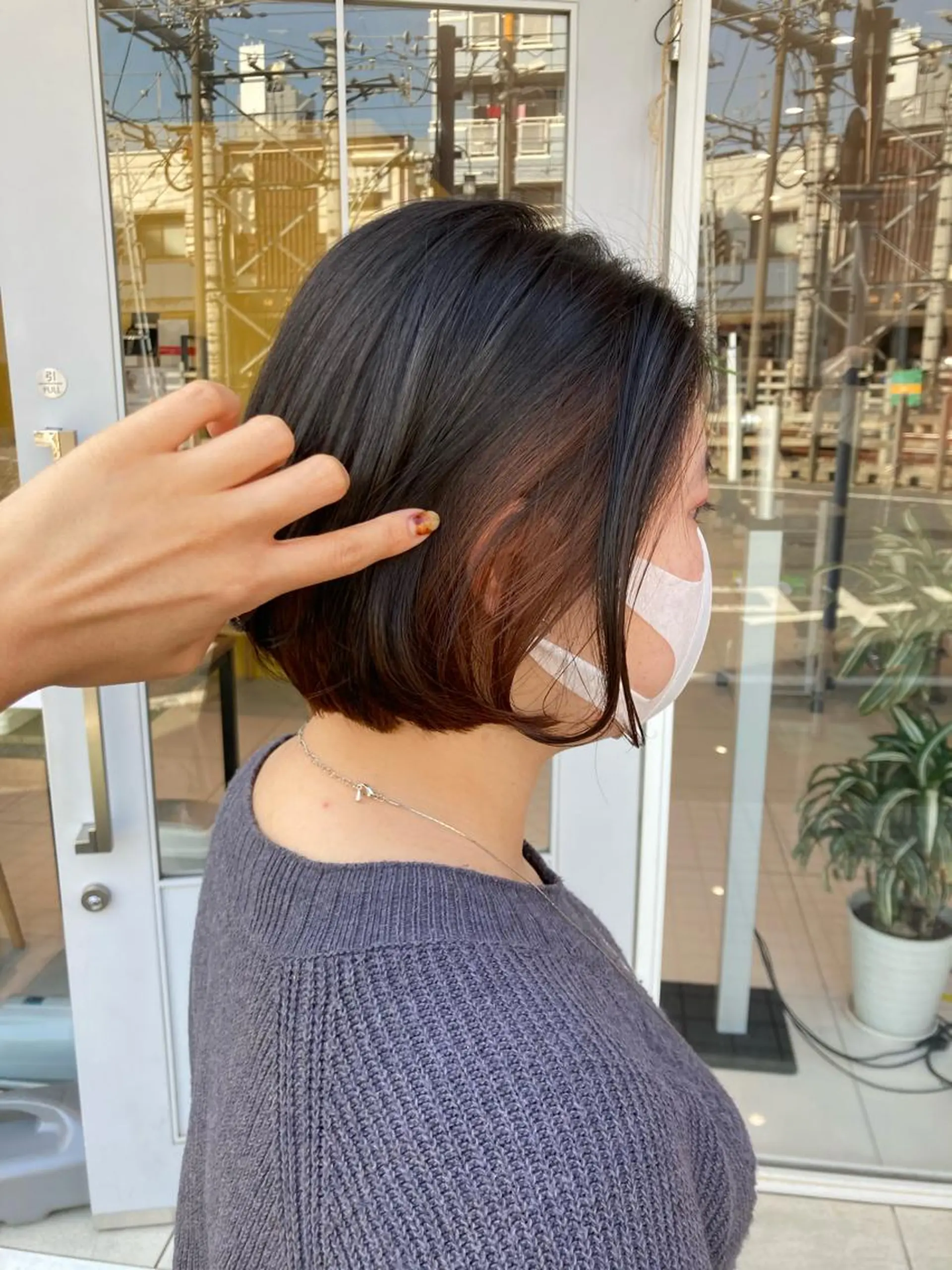 ミディアム カラー ブリーチ ブラウンカラー インナーカラー ブリーチなしカラー オレンジ カット ヘアカラー トリートメント 坂口 愛のヘアスタイル