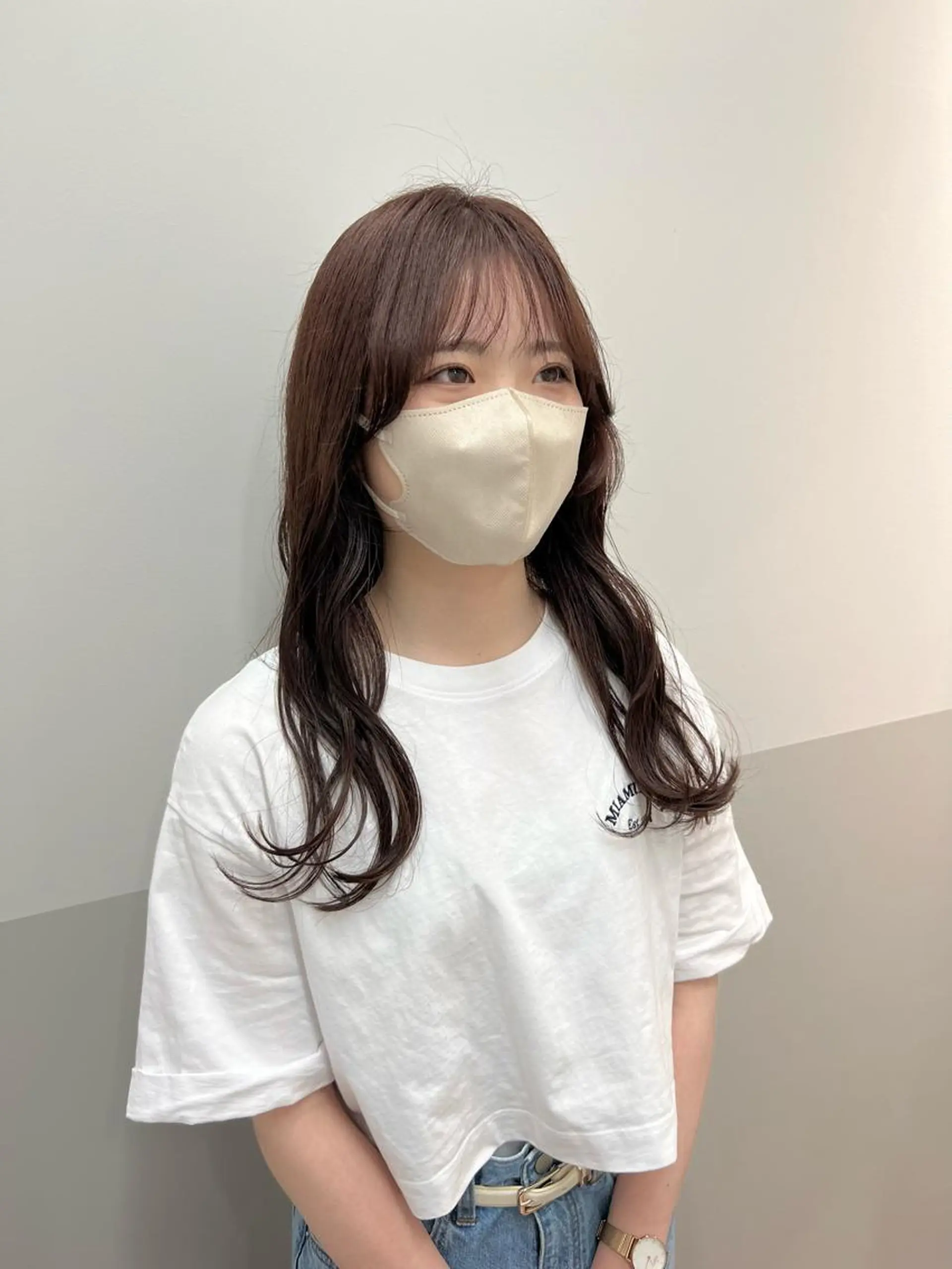 セミロング 縮毛矯正 ヘアカラー トリートメント SALOWIN川崎所属・似合わせレイヤー/ 美髪縮毛矯正/ミナエのヘアスタイル