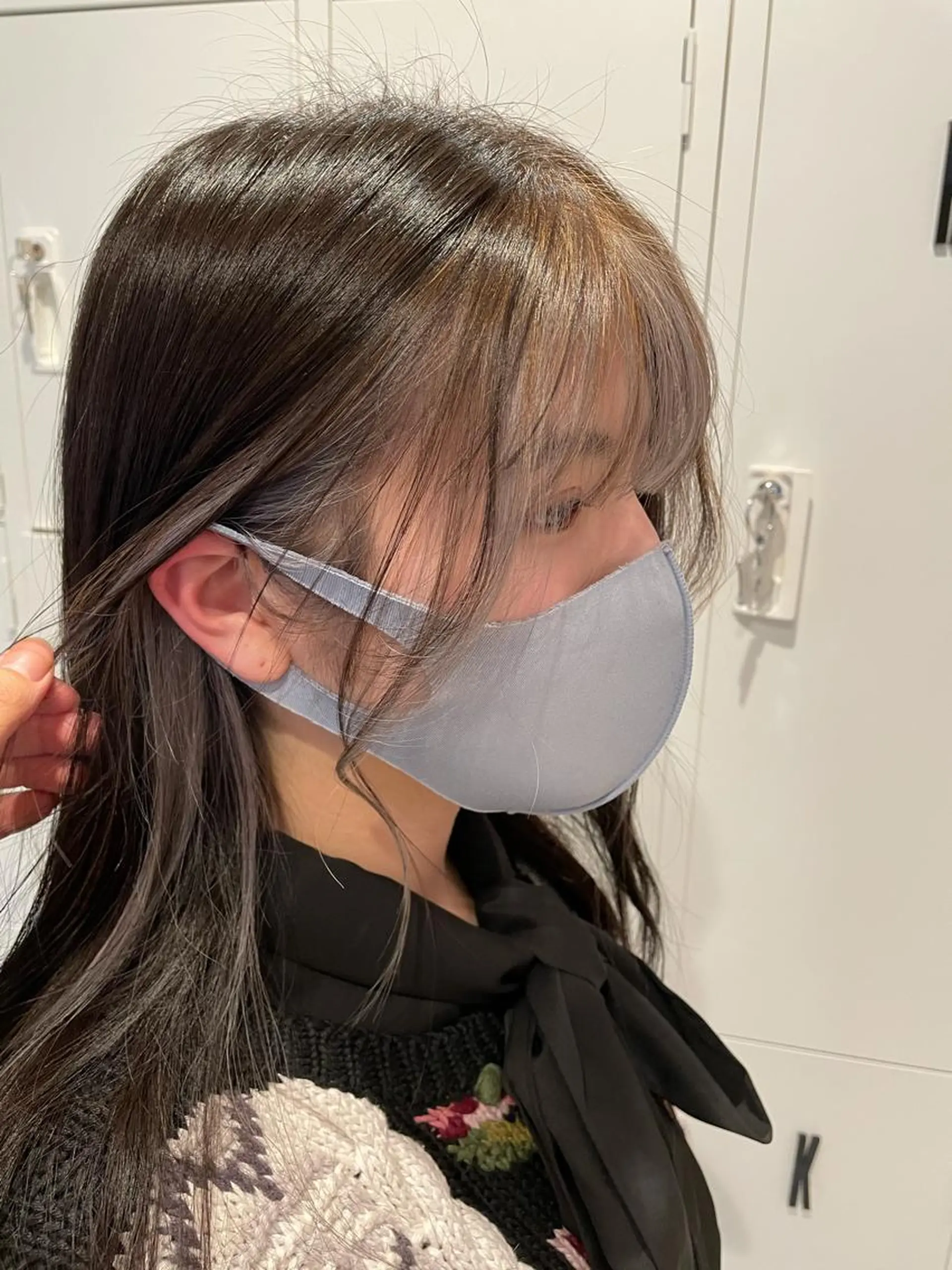 ミディアム カラー ミストバング ベージュカラー  フェイスフレーミング ホワイトベージュ 沖縄/ヘアアレンジ /ナカノのヘアスタイル