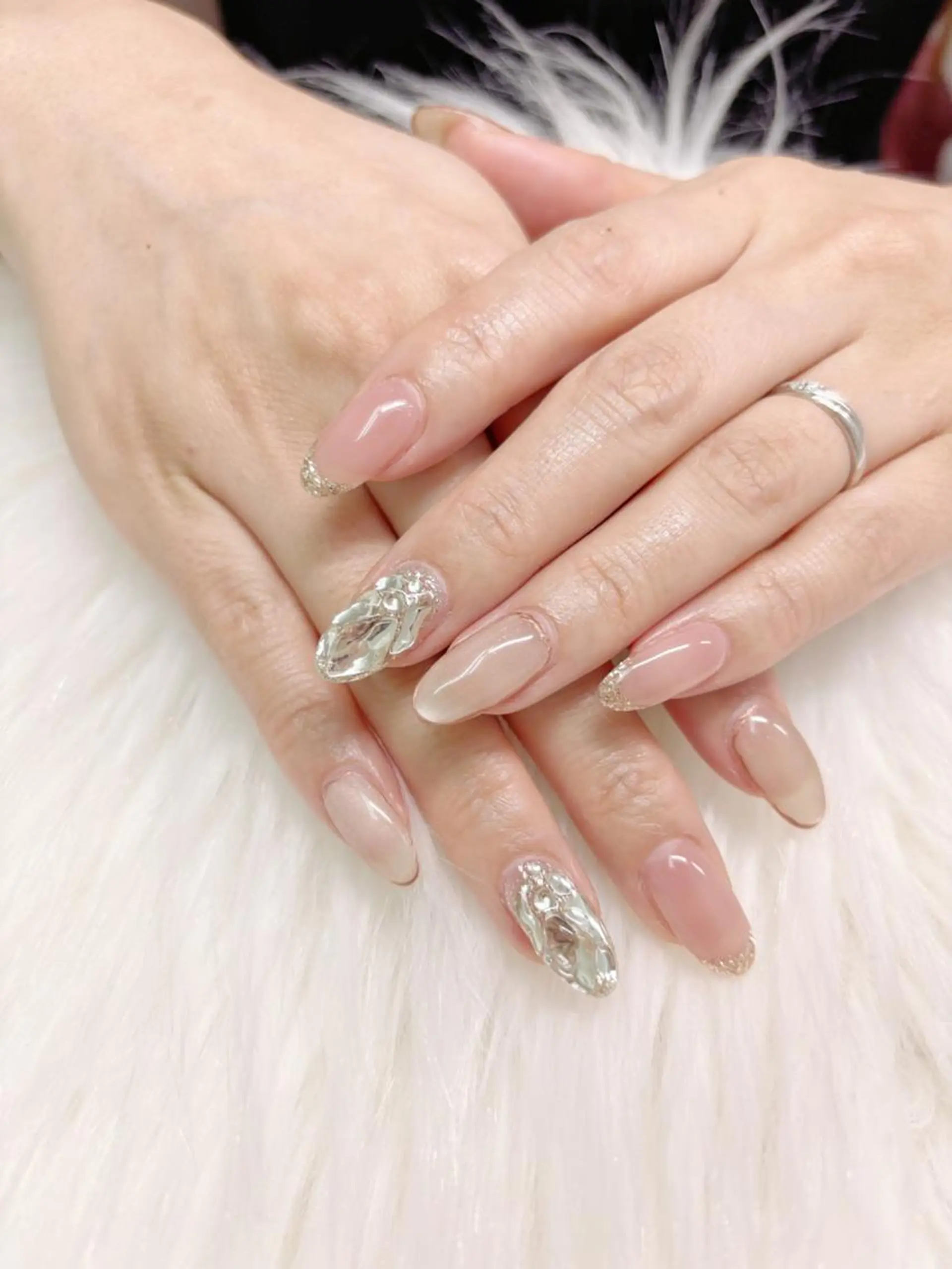 ネイル 長さ出し ジェルネイル 持ち込み パラジェル 春ネイル ハンドネイル リラネイル Aikenのネイルデザイン