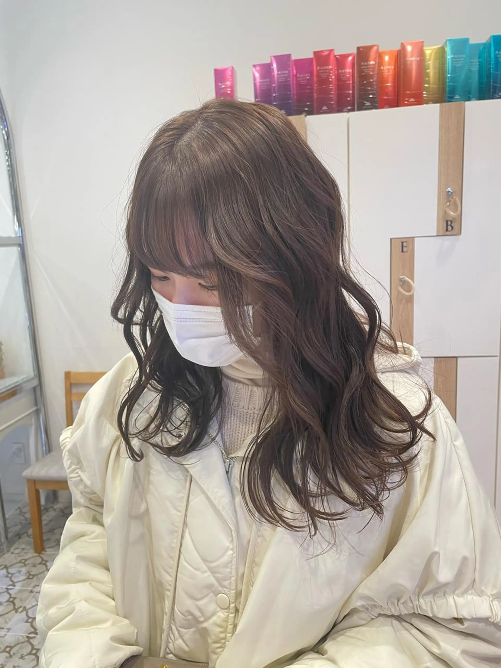 セミロング カラー 似合わせスタイル 岡田勇哉のヘアスタイル
