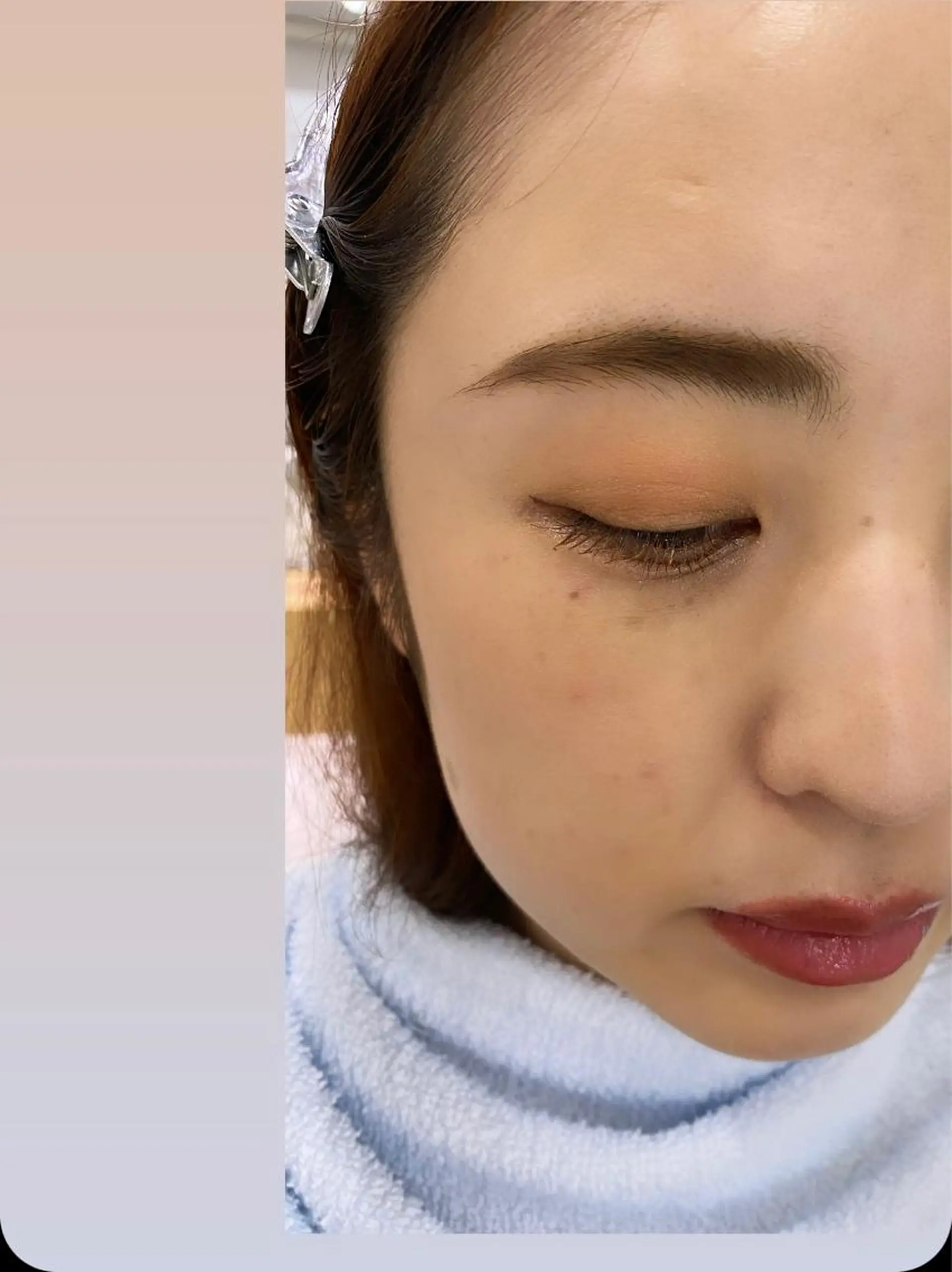 セミロング ヘアアレンジ ネイル マツエク・マツパ アイブロウ カラーマツエク オレンジ 春ネイル 小倉 麻由のエステ・リラクイメージ