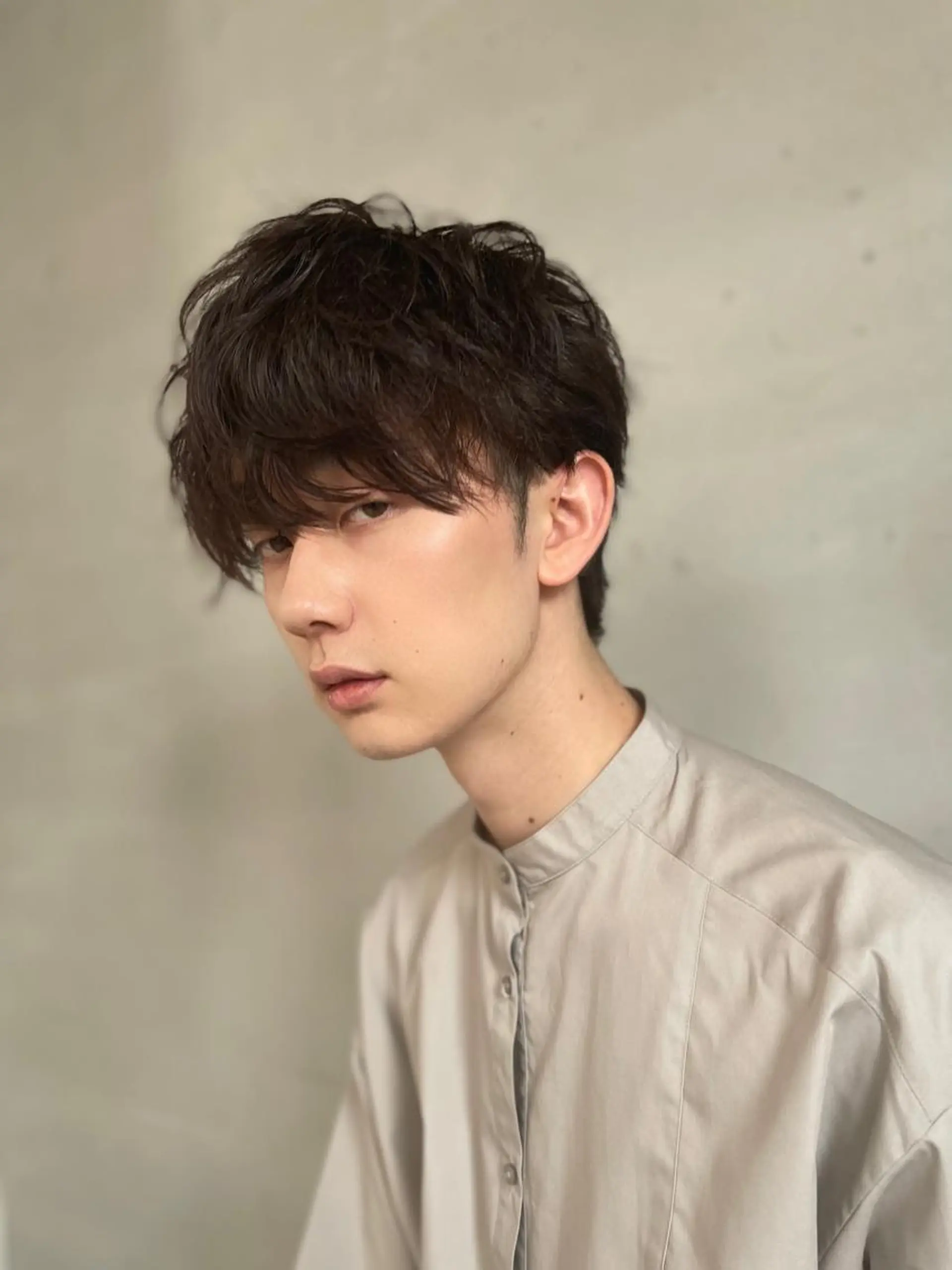 ミディアム パーマ 植田 能生のヘアスタイル