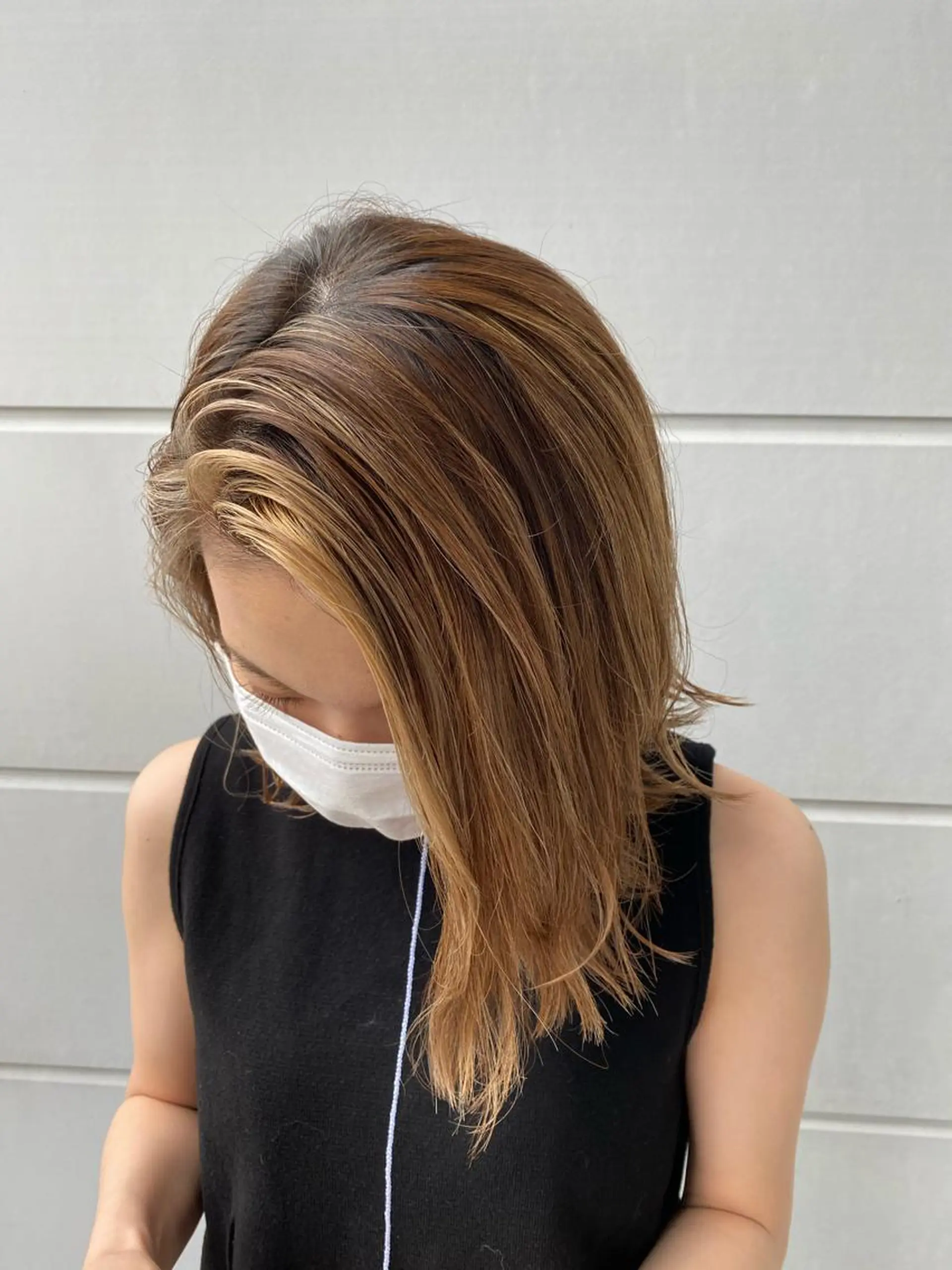 ミディアム カラー ミストバング  フェイスフレーミング 金沢市/美容師/ 岡島由希美のマツエク・マツパデザイン