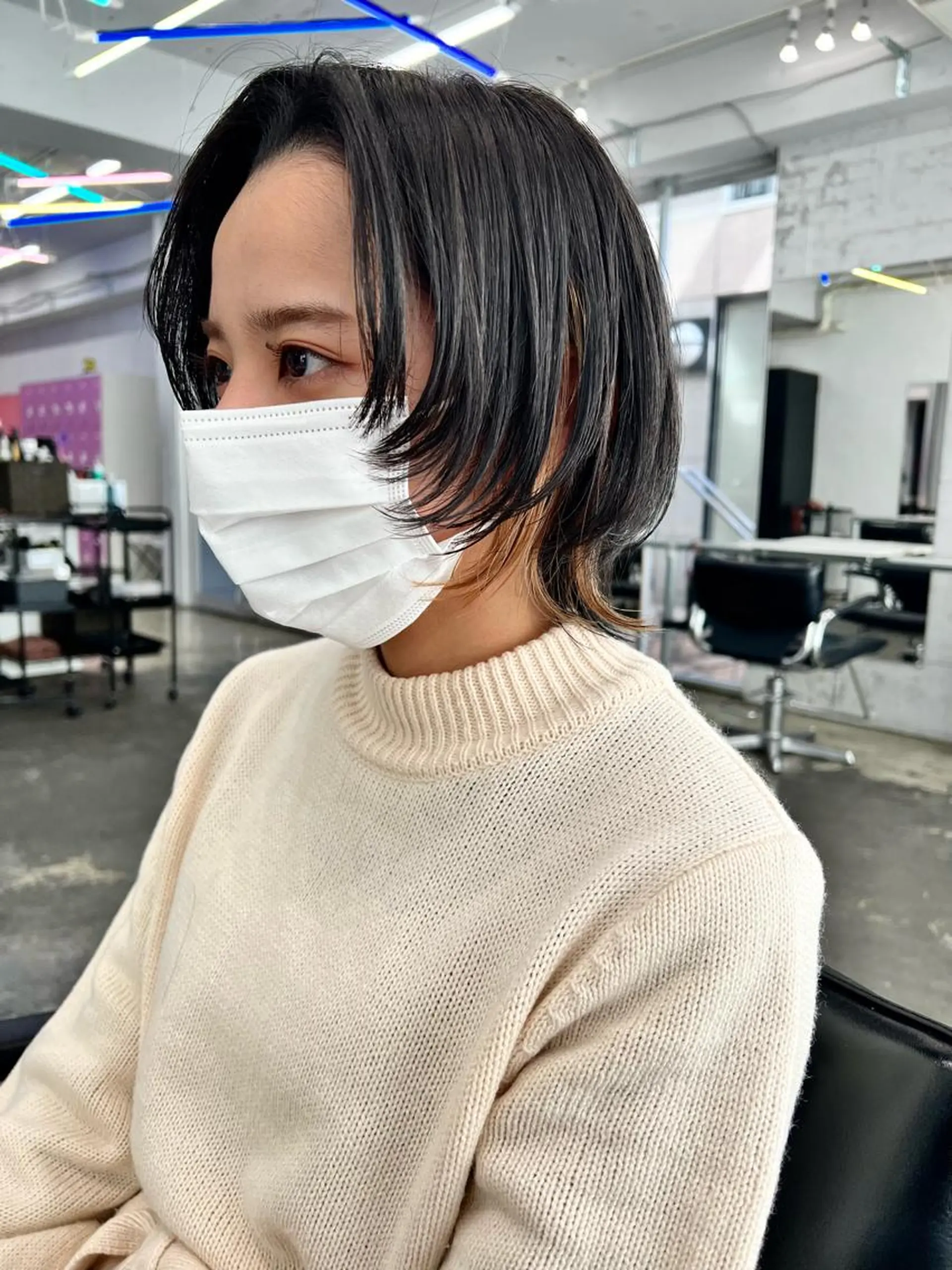 ミディアム カラー ヘアアレンジ カット ヘアカラー トリートメント ヘアセット 🐺ウルフの神🐺 /カラー/けいすけのヘアスタイル