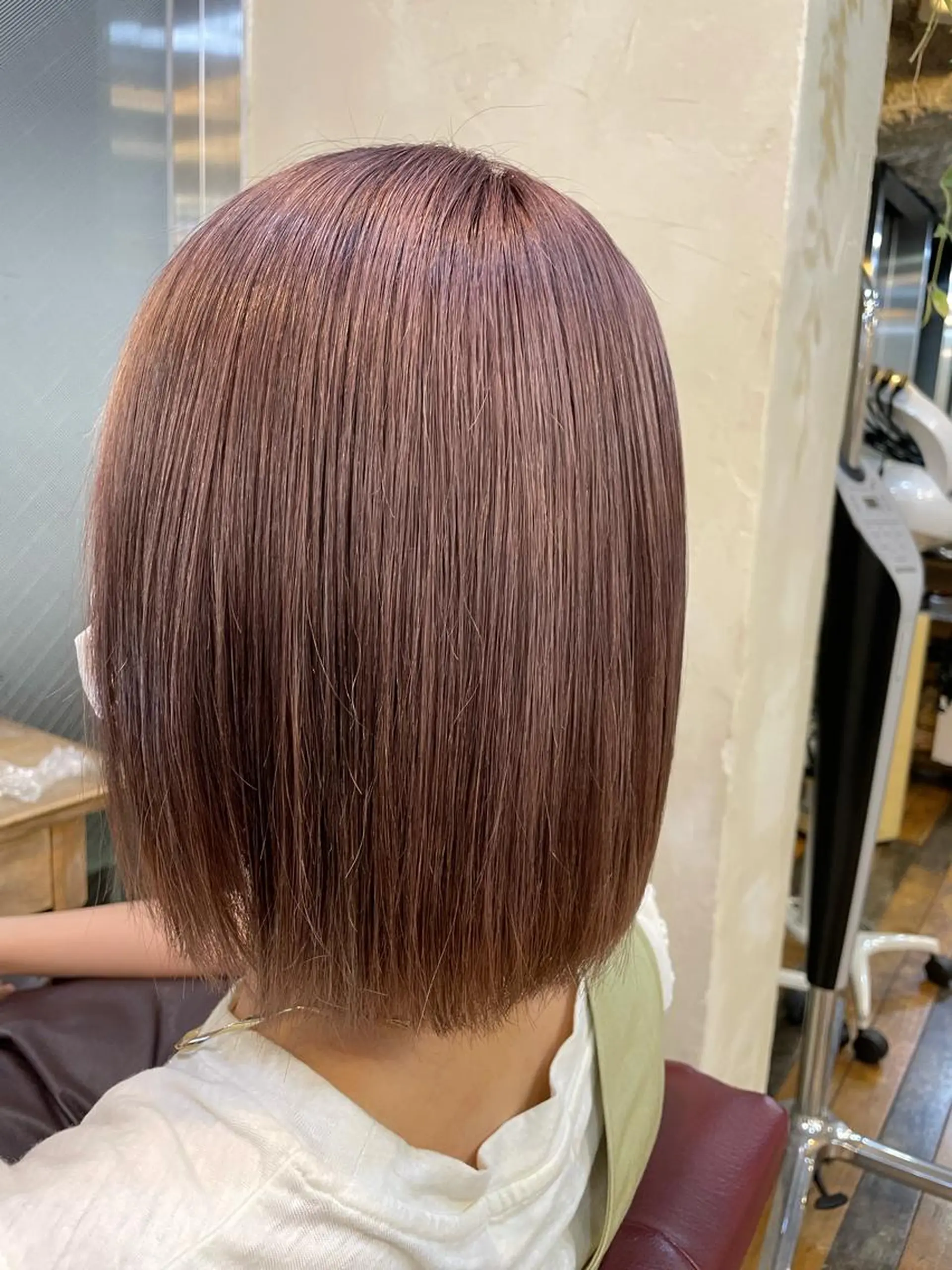 ミディアム ピンクブラウン ウルフカット/ボブ りなのヘアスタイル