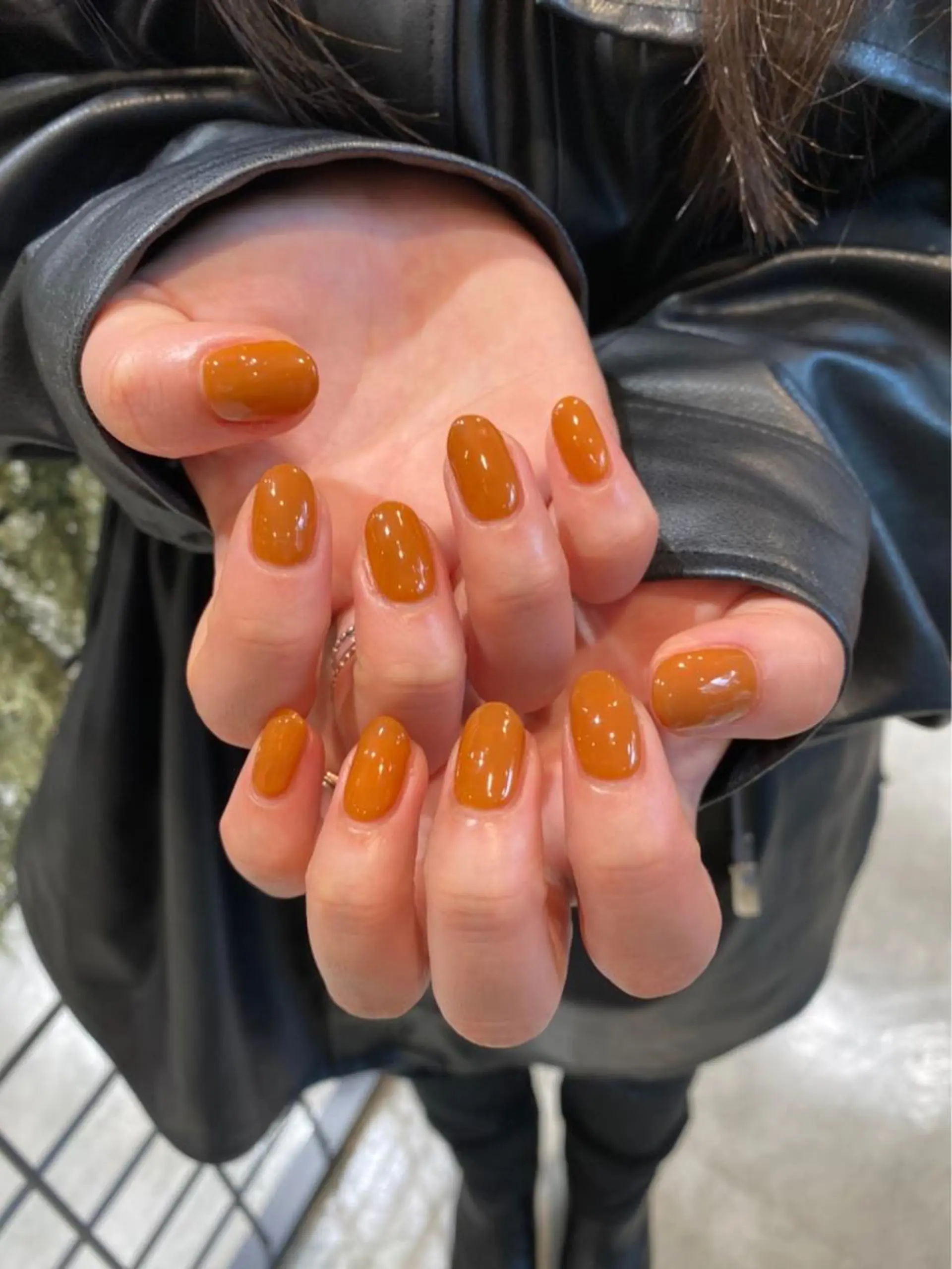 ネイル ワンカラーネイル オレンジ 淡色ネイル 🎀moeのネイルデザイン