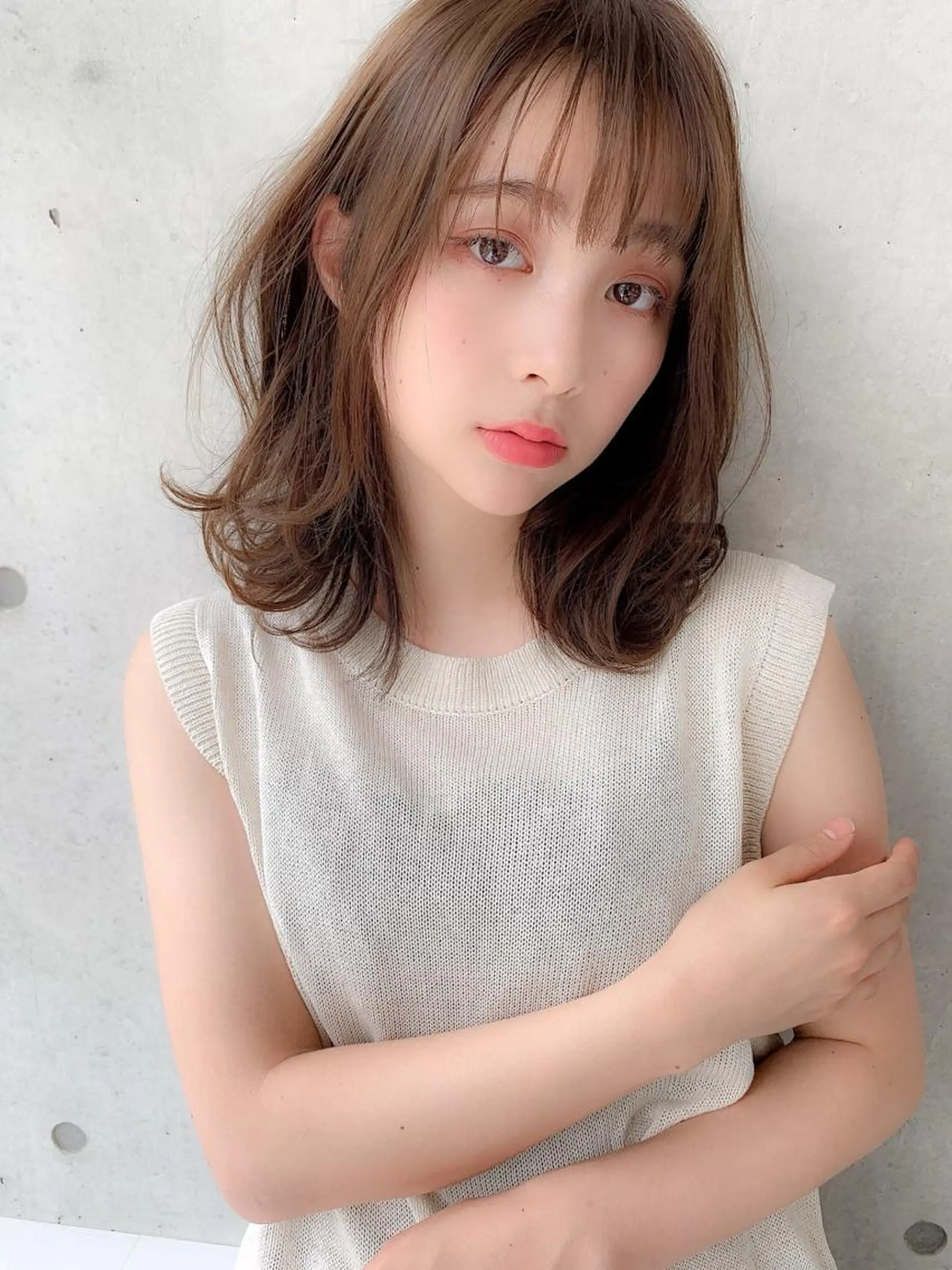 ミディアム カラー パーマ 外ハネヘア 髪質改善縮毛矯正✨ ナリタユウヤのヘアスタイル