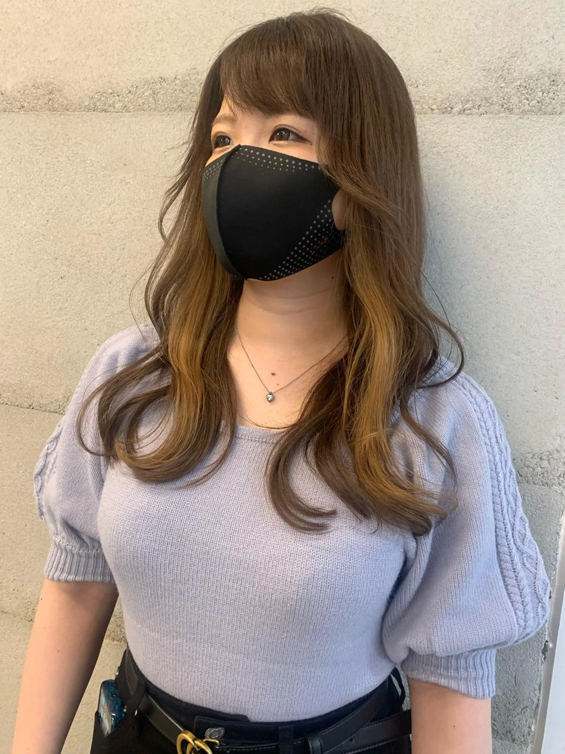 セミロング カラー 透明感/オリーブ/ グレージュ/YUKAのヘアスタイル