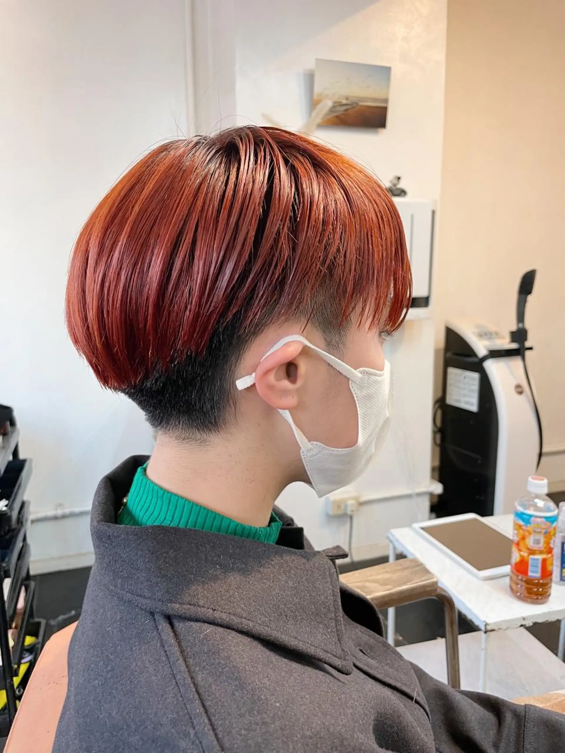 ショート カラー ベリーショート ブリーチ オレンジ ショートヘア カット ヘアカラー h a k u 大倉 卓人のヘアスタイル