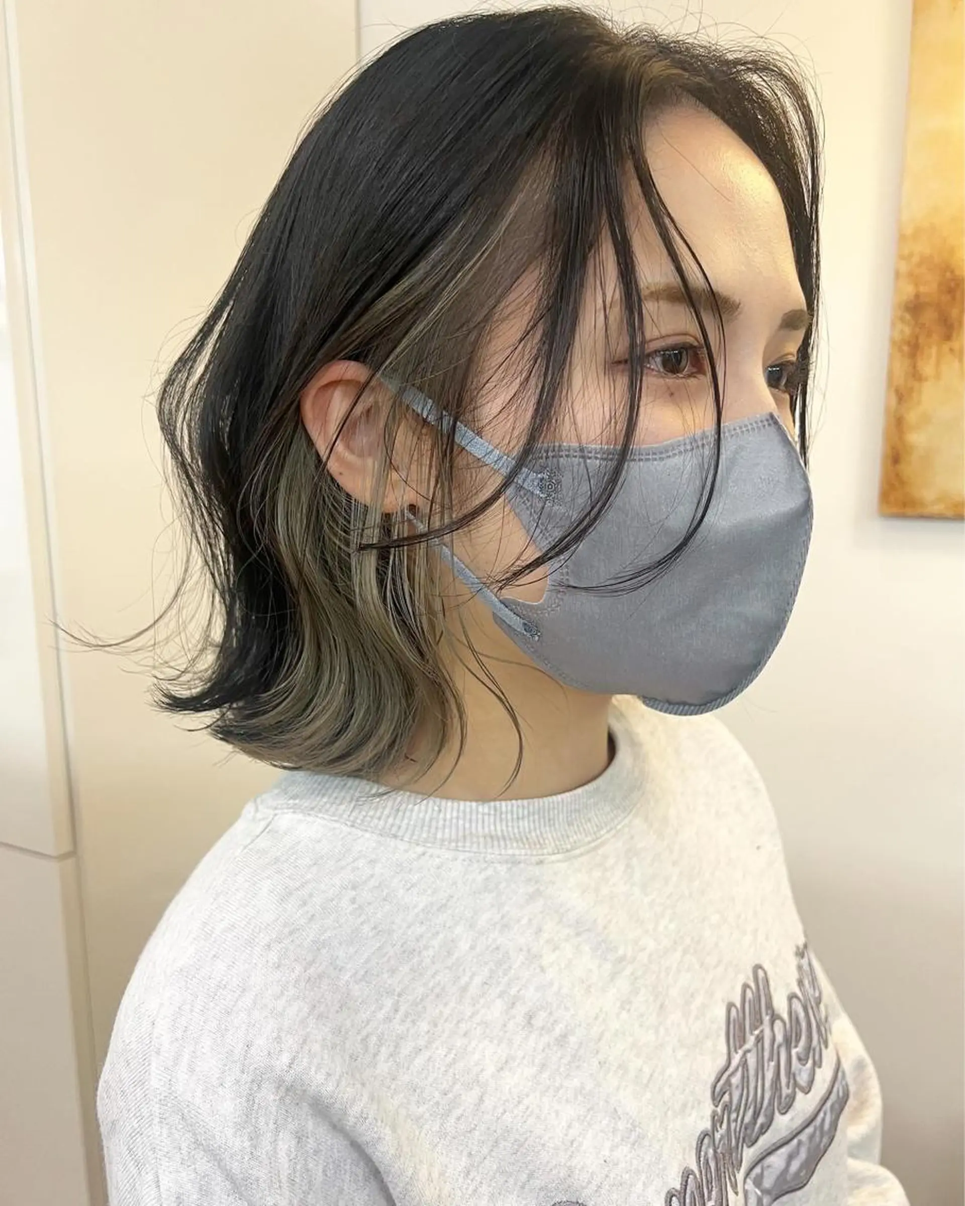 ショート カラー パーマ ヘアアレンジ メンズ キッズ ネイル マツエク・マツパ アイブロウ センターパート メンズインナーカラー インナーカラー 眉カラー ボブ SALOWIN梅田茶屋町店所属・ウルフレイヤーカット /チヒロのヘアスタイル