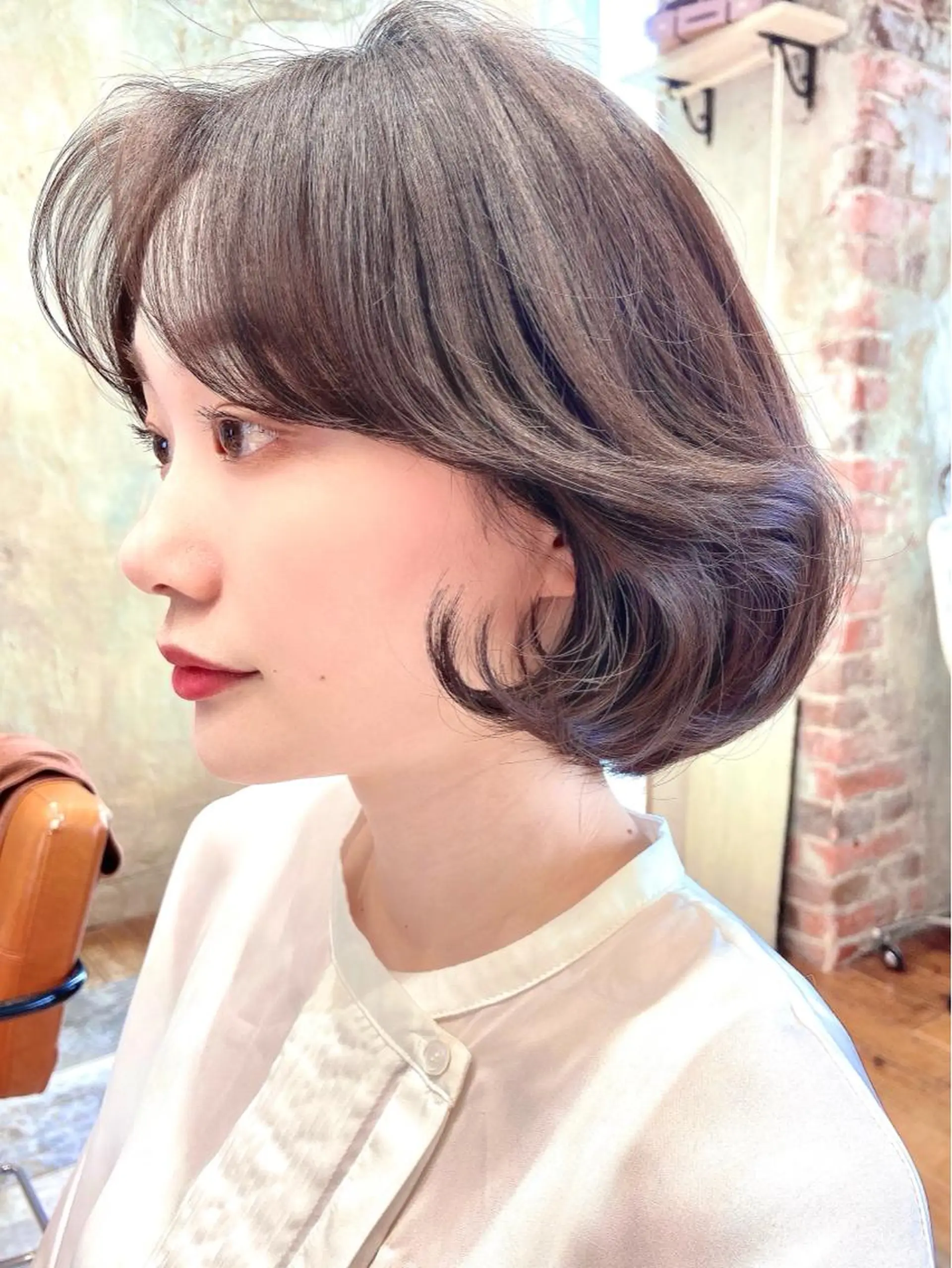 ショート カラー パーマ ヘアアレンジ ボブ 韓国風ヘア 似合わせカット Surpass所属・🌈小顔似合わせ SHIHO🌈のヘアスタイル
