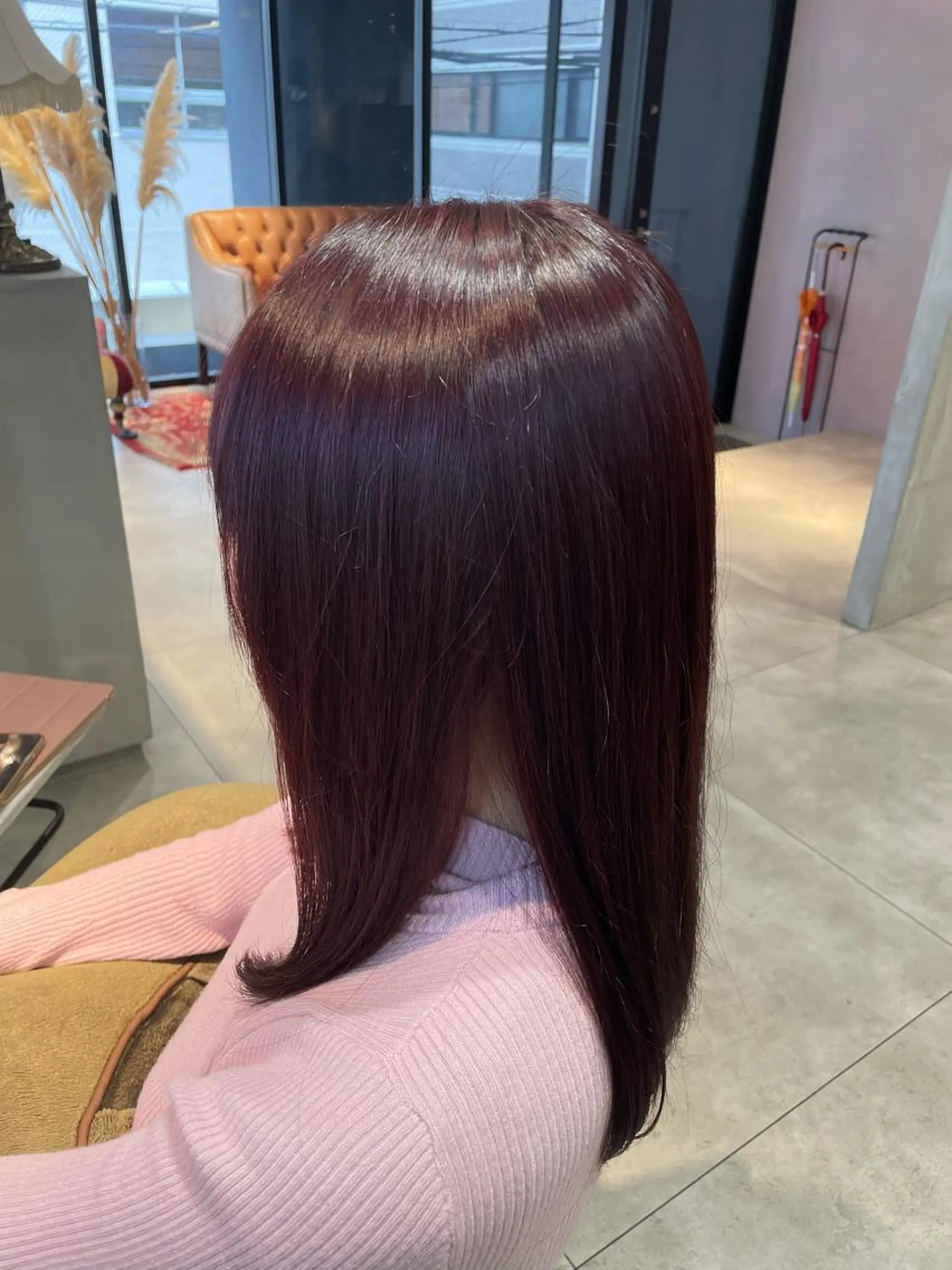 カラー ラベンダーカラー ラベンダーピンク ピンクカラー 永宮 采佳のヘアスタイル