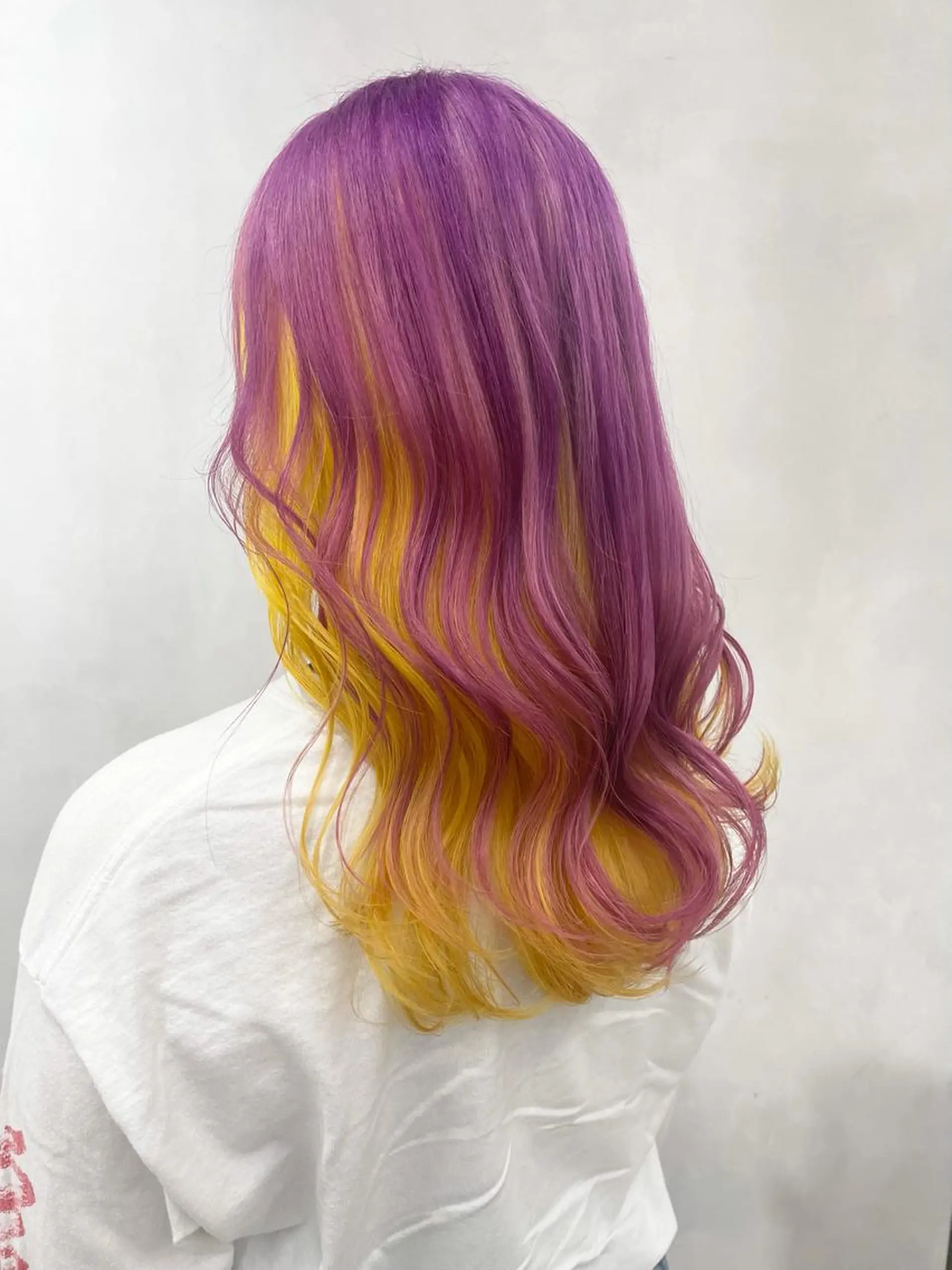 セミロング カラー ラベンダーカラー ピンクカラー ピンクラベンダー イエローカラー 🦋レイヤーカット ミドリカワ🦋のヘアスタイル