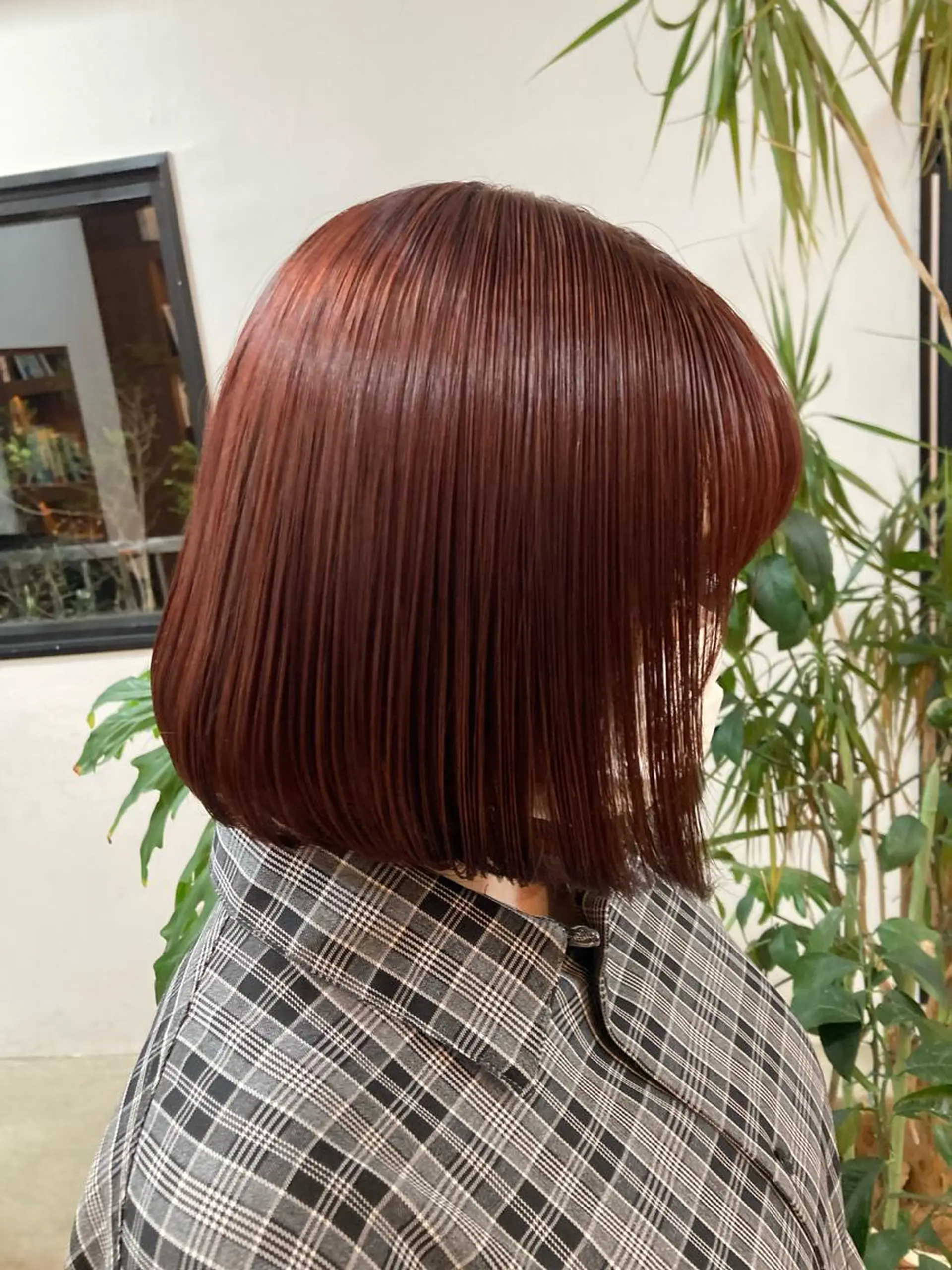 ミディアム カラー ブリーチ ブラウンカラー レッドカラー レッドブラウン 阪口 依美奈のヘアスタイル