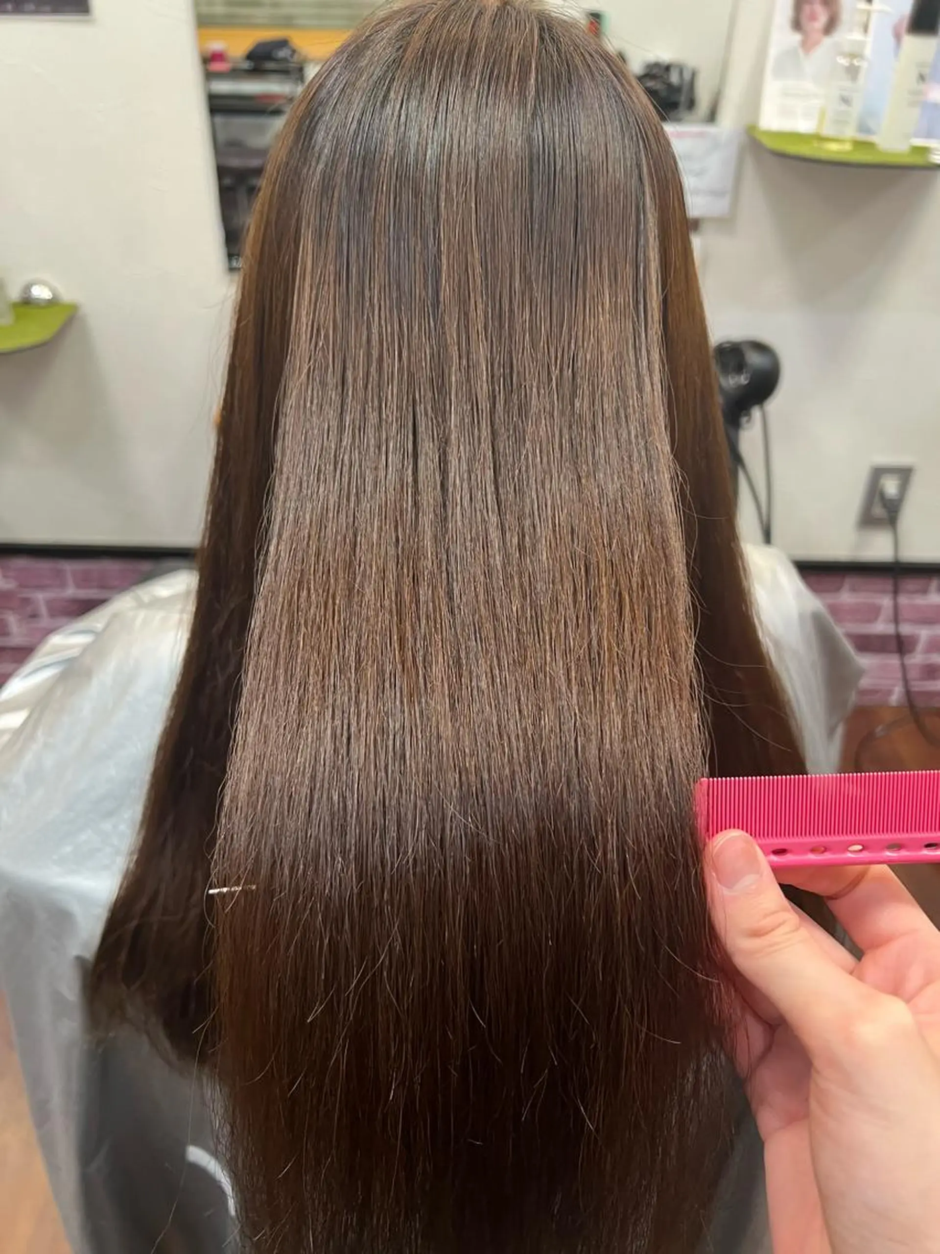 ロング 縮毛矯正 松田 紗采のヘアスタイル