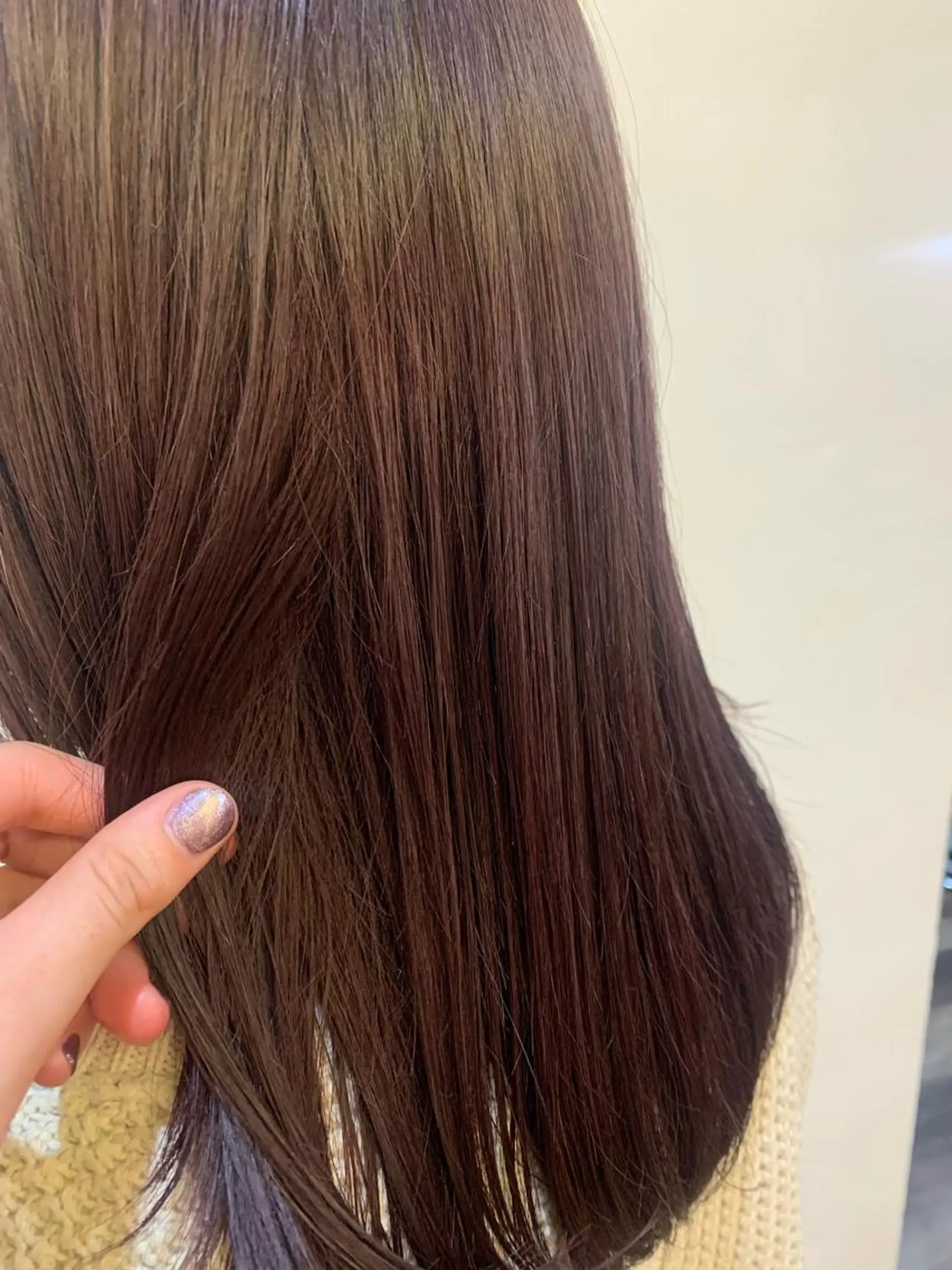 セミロング ピンクブラウン 縮毛矯正 トリートメント cana カナ/tensionのヘアスタイル