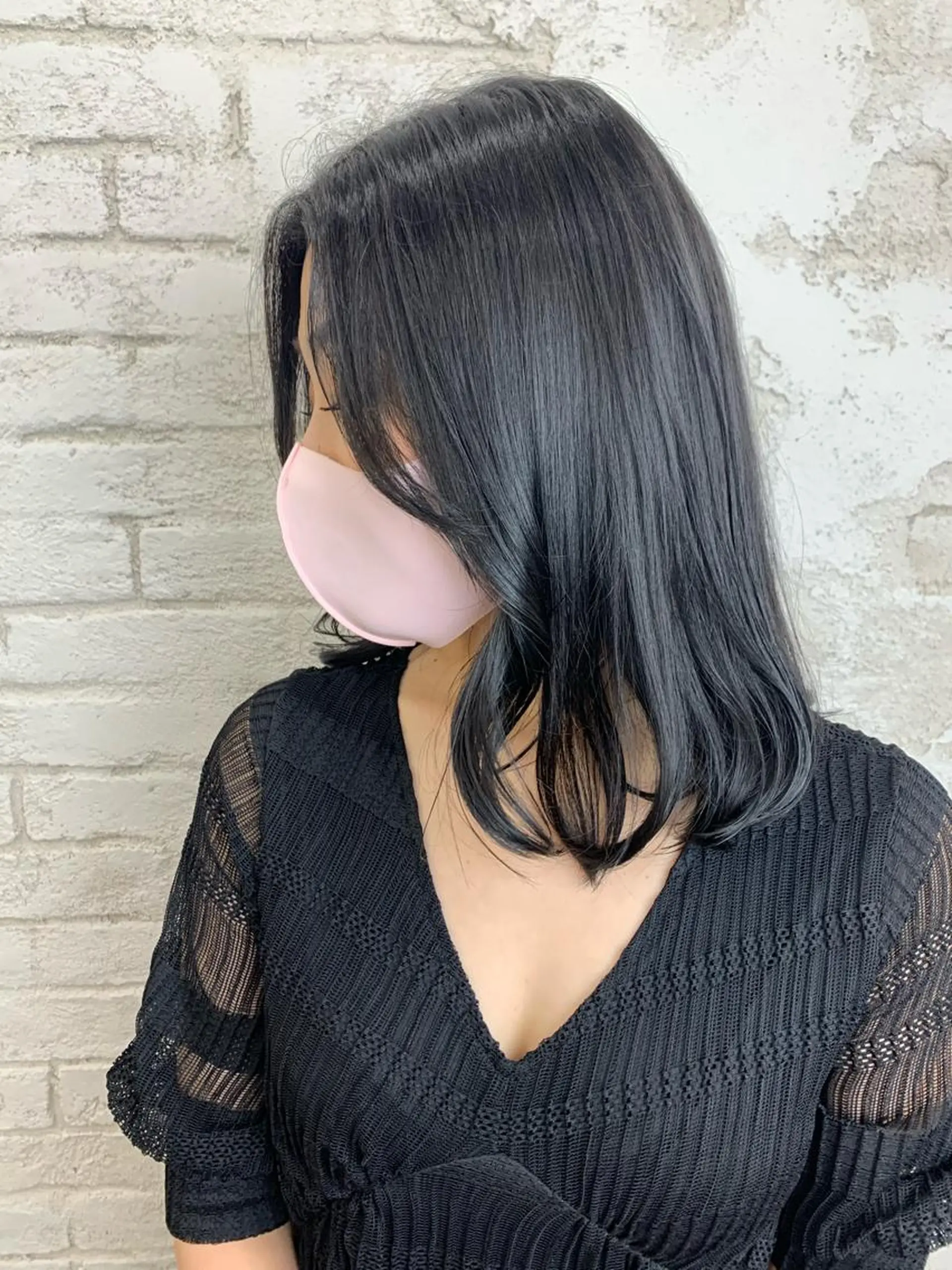 ミディアム カラー ダークグレー ダークグレージュ グレージュ ヘアカラー 韓国ヘア✨グレージュ カラーasamiのヘアスタイル