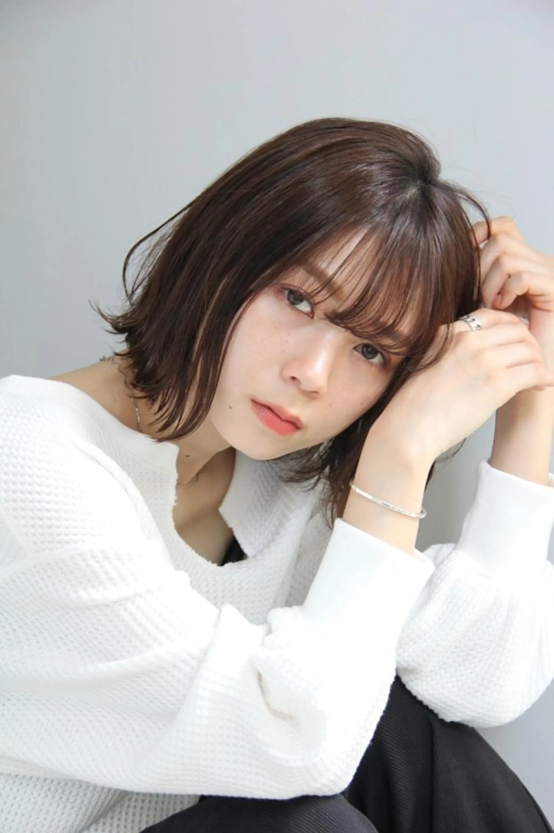 ミディアム カラー 透明感ハイトーン☆ 今津 佑太のヘアスタイル