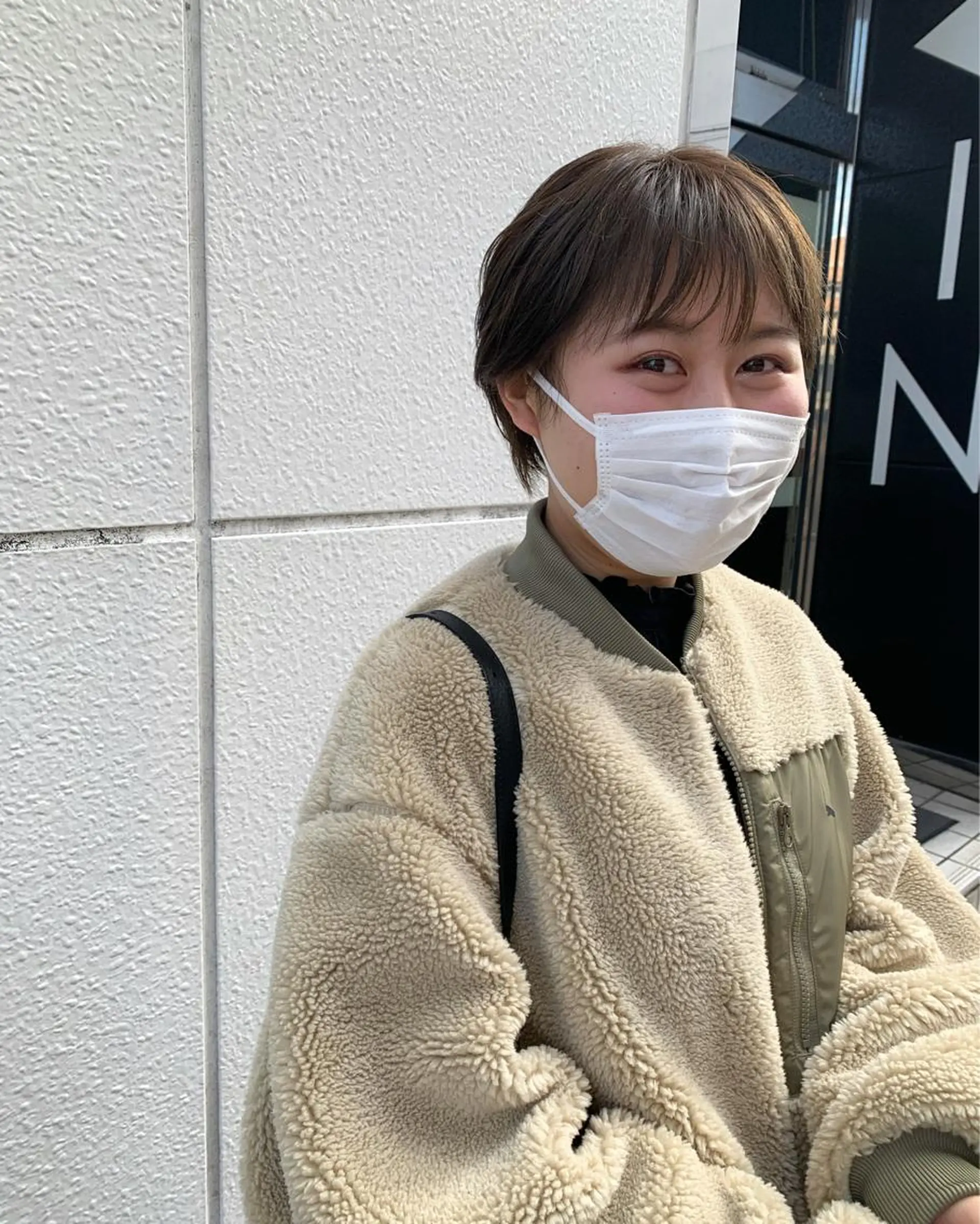 ショート カラー ヘアアレンジ 透明感カラー グレージュ イワタ マハ/ minim hairのヘアスタイル