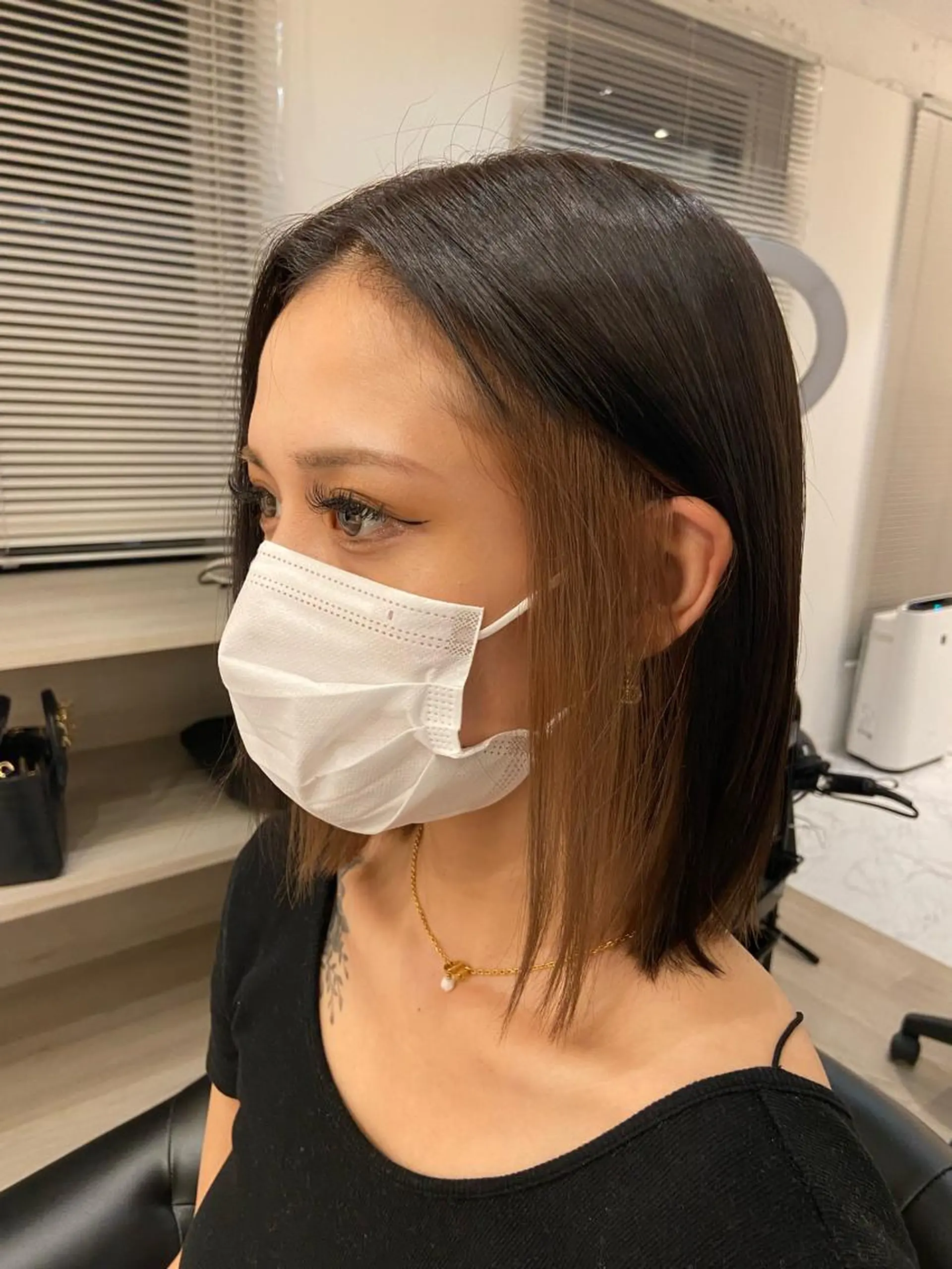 ミディアム カラー インナーカラー 髪質改善 トリートメント ツバサ 髪質改善のヘアスタイル