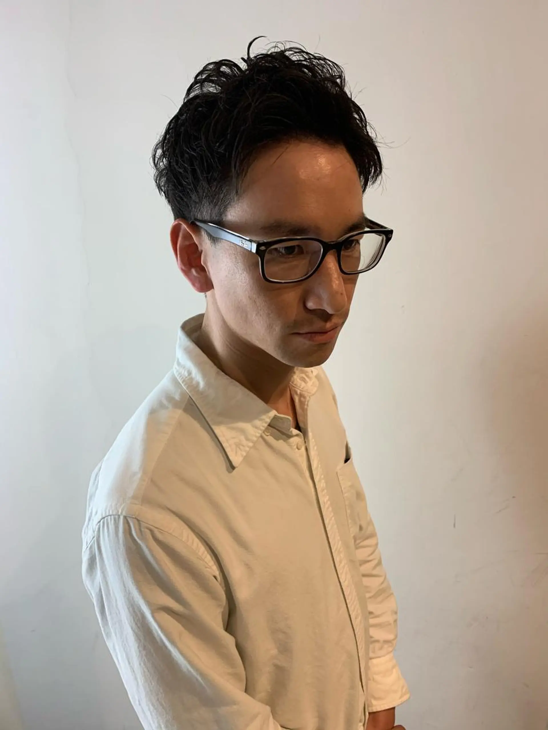 ミディアム パーマ メンズ HIROGINZAプレミアムバーバー赤坂店所属・田中 千恩のヘアスタイル