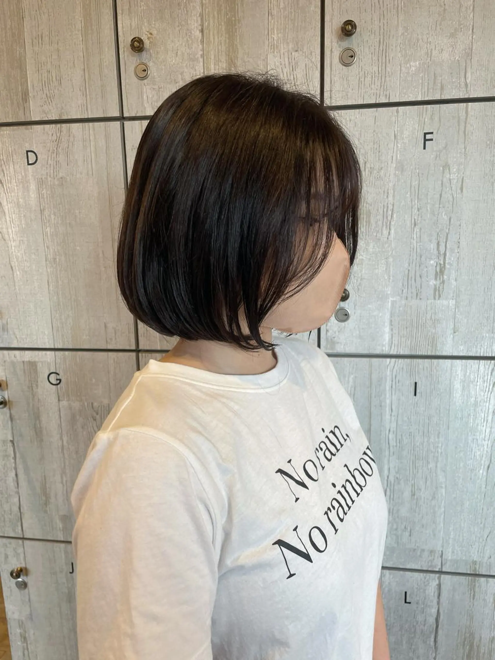 ショート ボブ 韓国風ヘア カット ヘアカラー トリートメント ひなた 艶カラー/渋谷のヘアスタイル