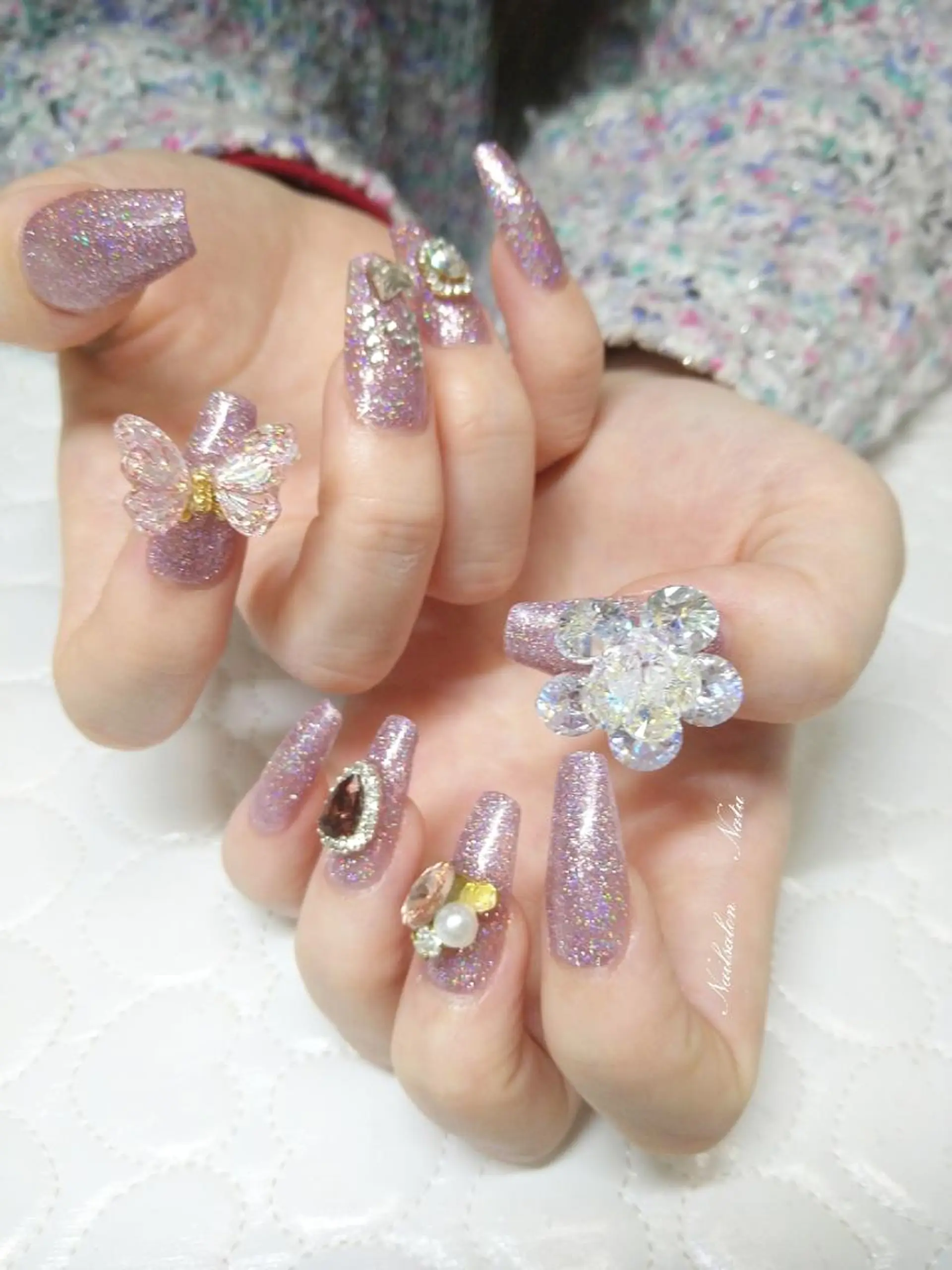 ネイル 長さ出し フラッシュネイル nailsalon　 Natuのネイルデザイン
