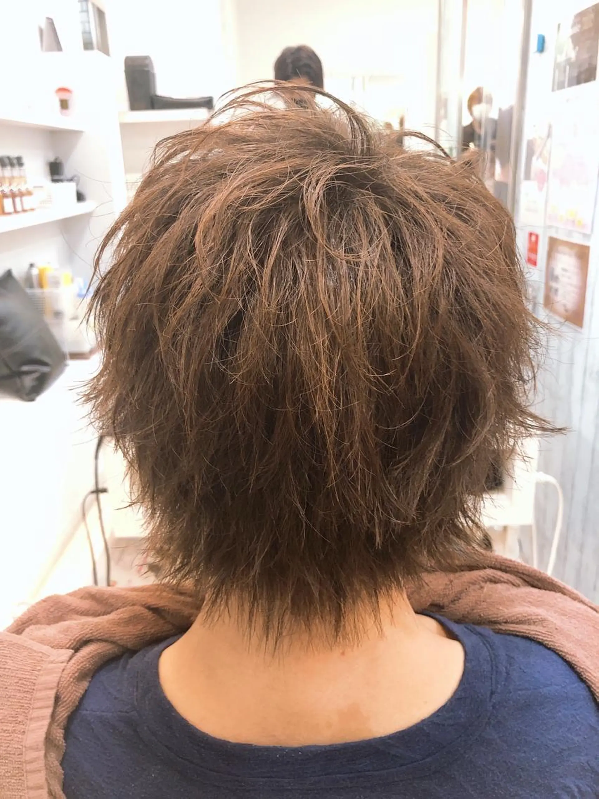 ショート カラー パーマ メンズ 髪質改善× ハイライト溝江のヘアスタイル