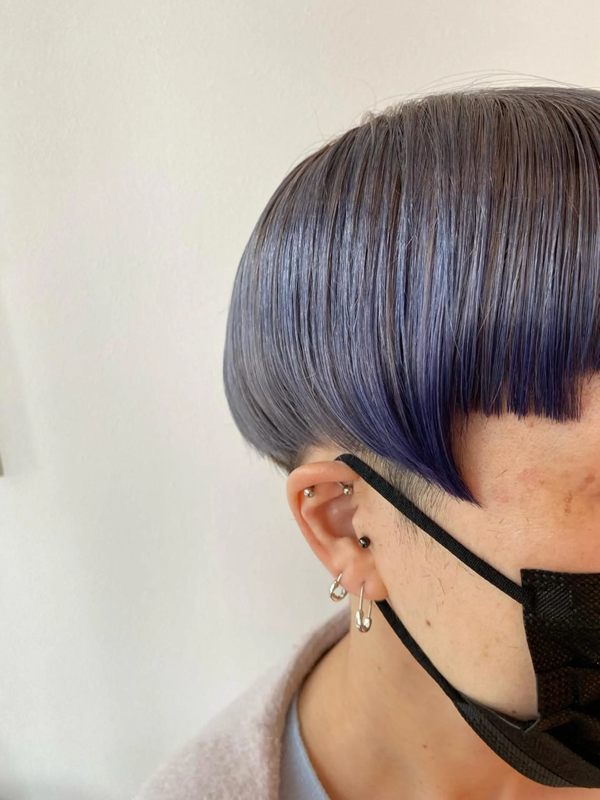 ショート カラー ブルーカラー ブルーグレー ディープパープル パープルカラー オスズ 🎀´-のヘアスタイル