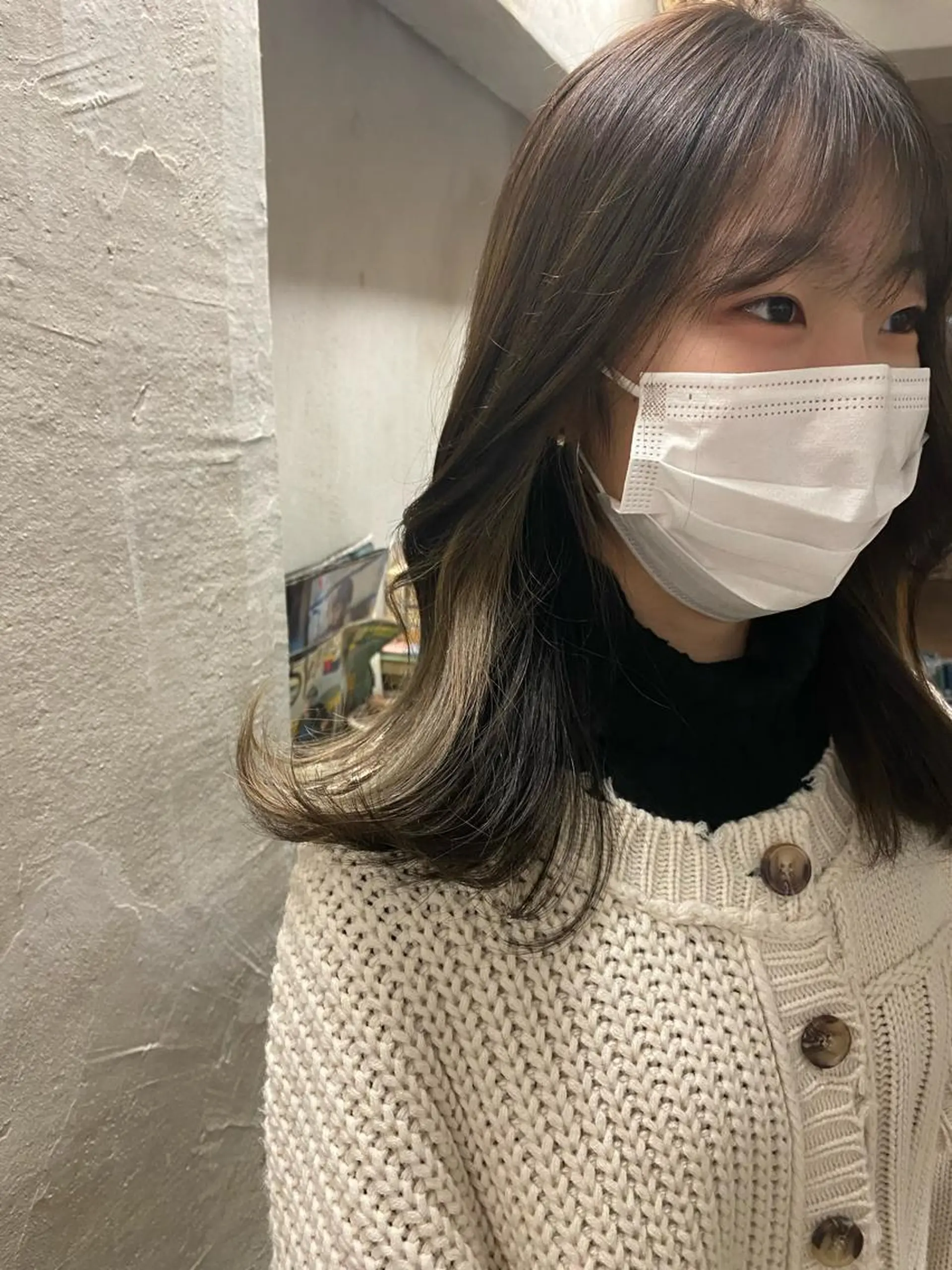 セミロング カラー お任せヘア☘️☘️ 及川渚のヘアスタイル